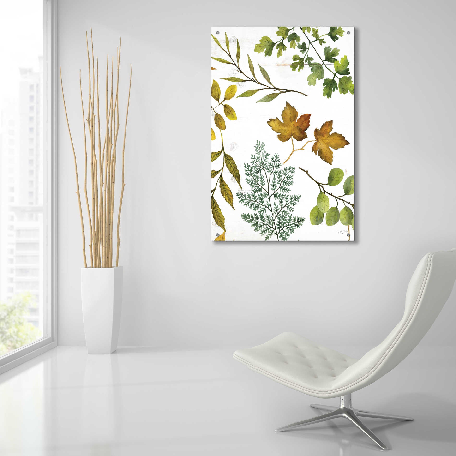 Epic Art 'Leaf Patterns II' by Cindy Jacobs, Acrylic Glass Wall Art,24x36