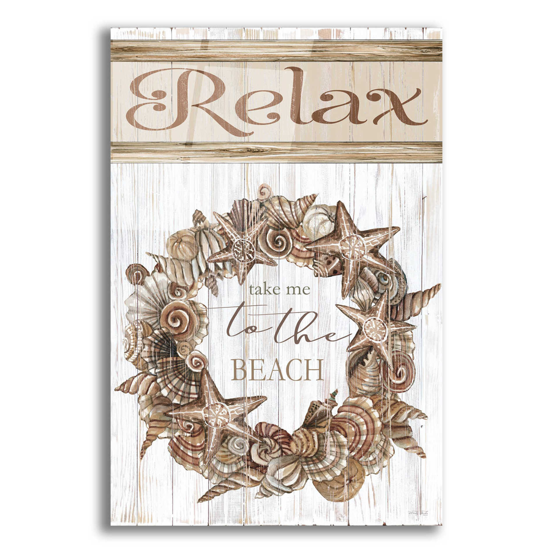 Epic Art 'Relax Shell Wreath' by Cindy Jacobs, Acrylic Glass Wall Art