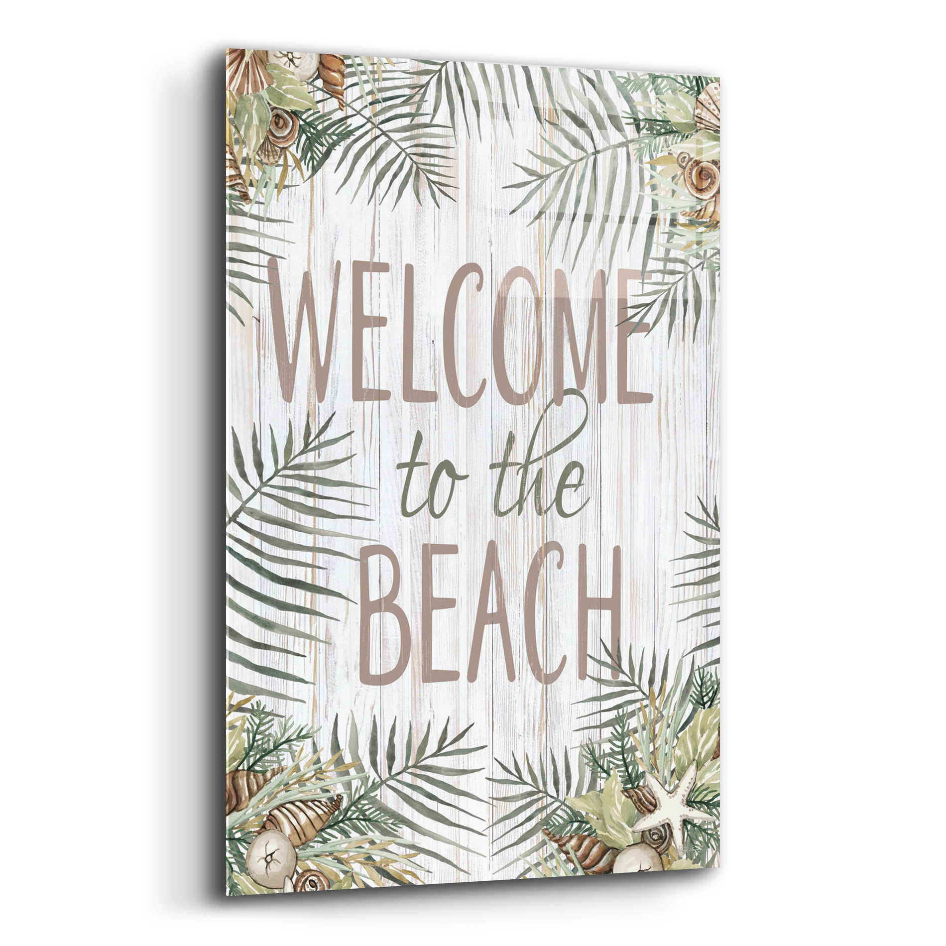 Epic Art 'Welcome to the Beach' by Cindy Jacobs, Acrylic Glass Wall Art,12x16