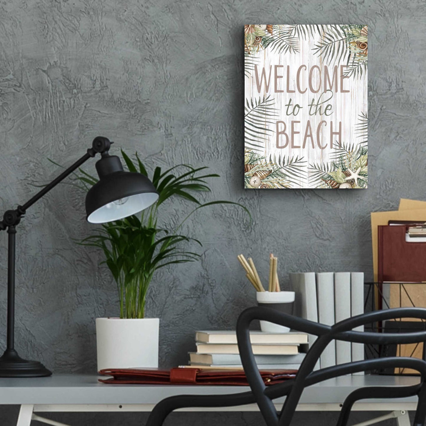 Epic Art 'Welcome to the Beach' by Cindy Jacobs, Acrylic Glass Wall Art,12x16