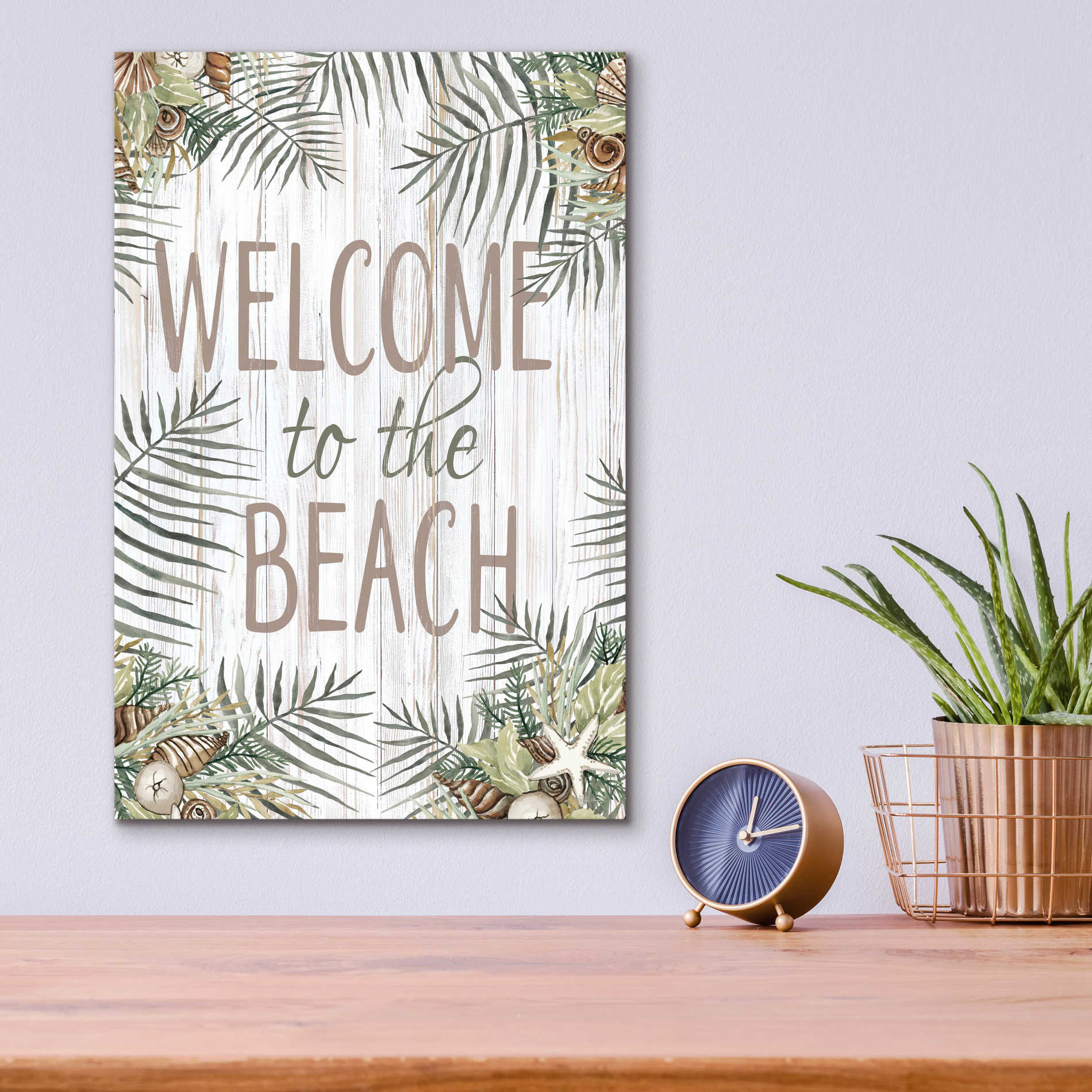 Epic Art 'Welcome to the Beach' by Cindy Jacobs, Acrylic Glass Wall Art,12x16