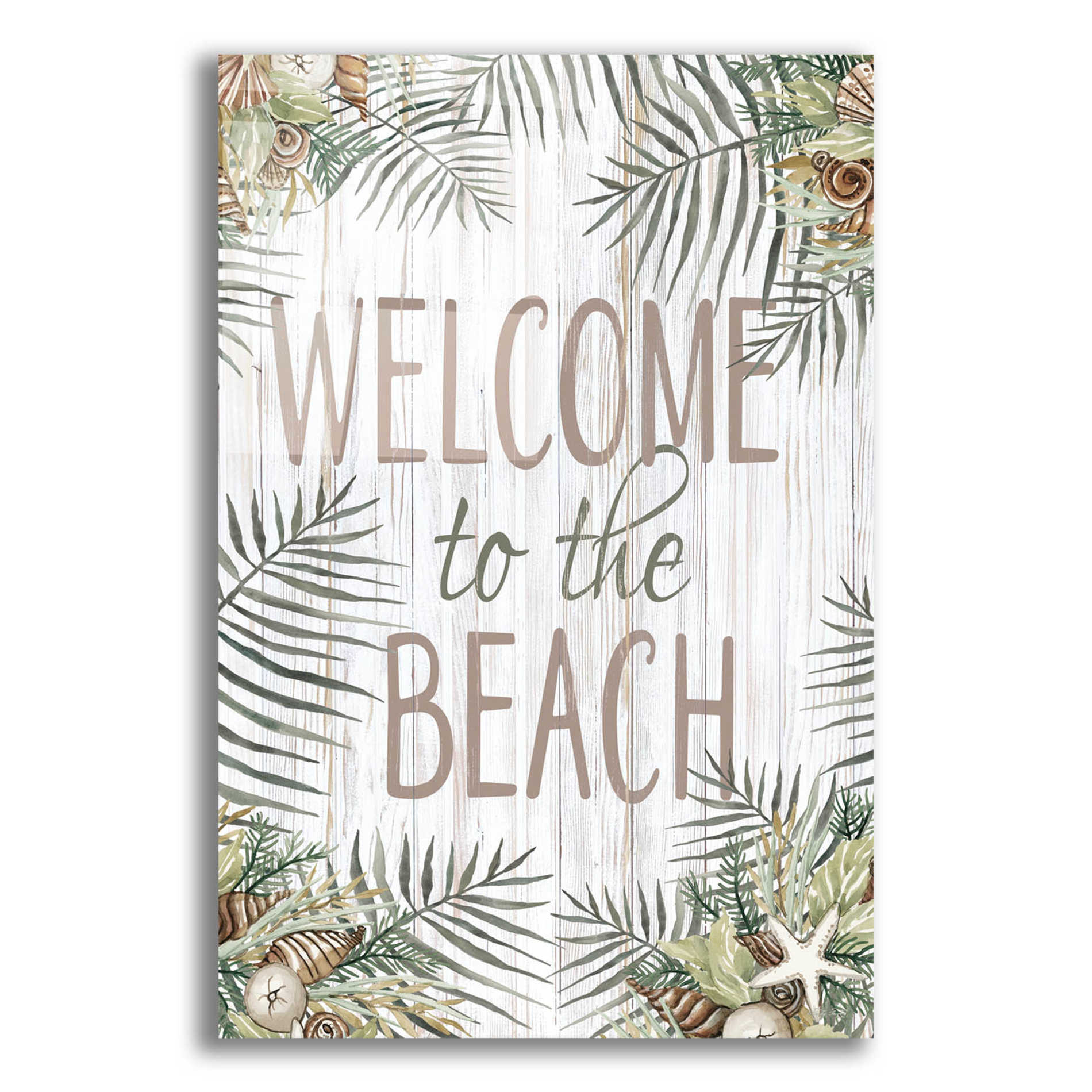 Epic Art 'Welcome to the Beach' by Cindy Jacobs, Acrylic Glass Wall Art,12x16