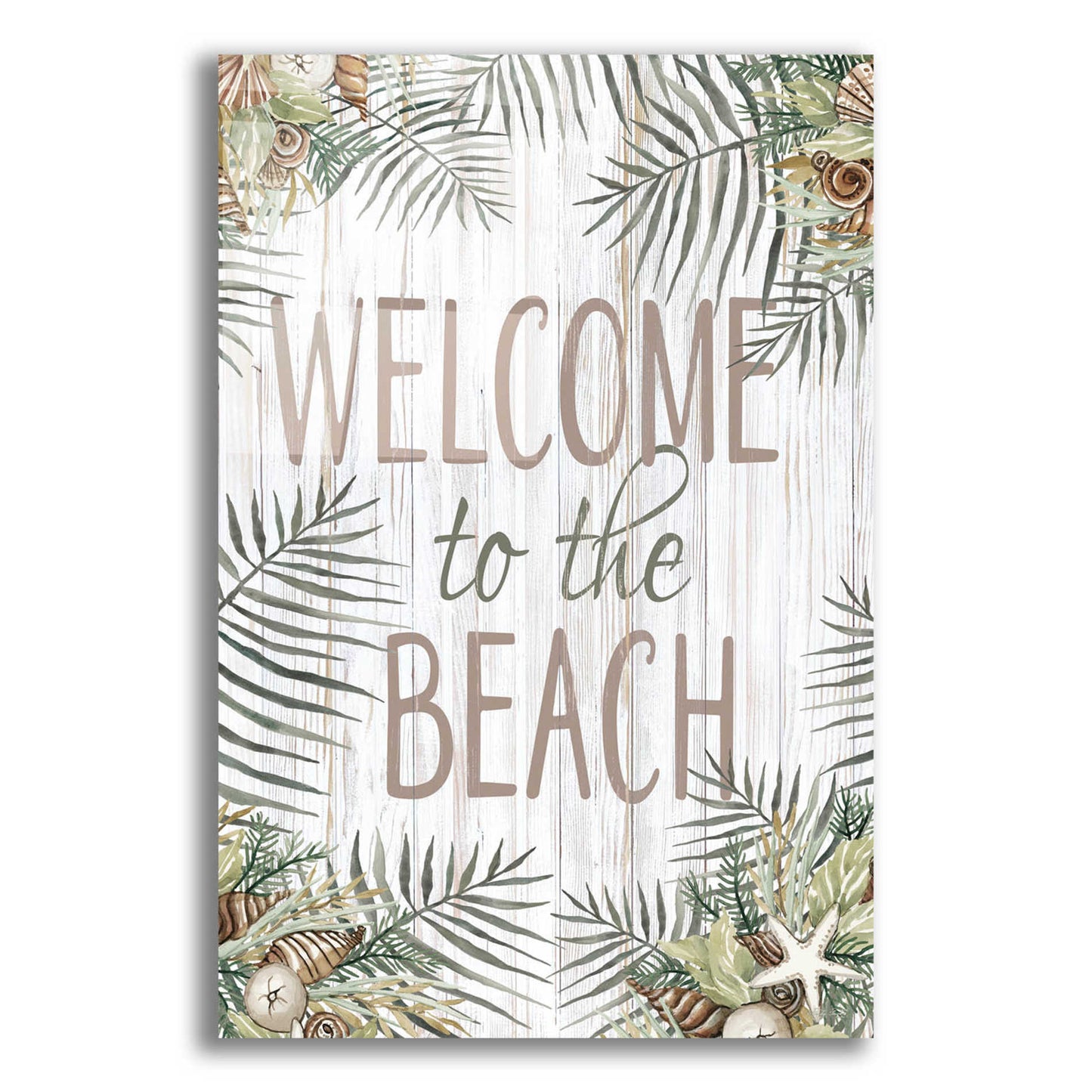 Epic Art 'Welcome to the Beach' by Cindy Jacobs, Acrylic Glass Wall Art,16x24