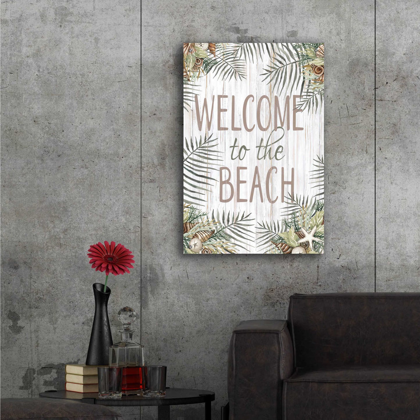 Epic Art 'Welcome to the Beach' by Cindy Jacobs, Acrylic Glass Wall Art,24x36