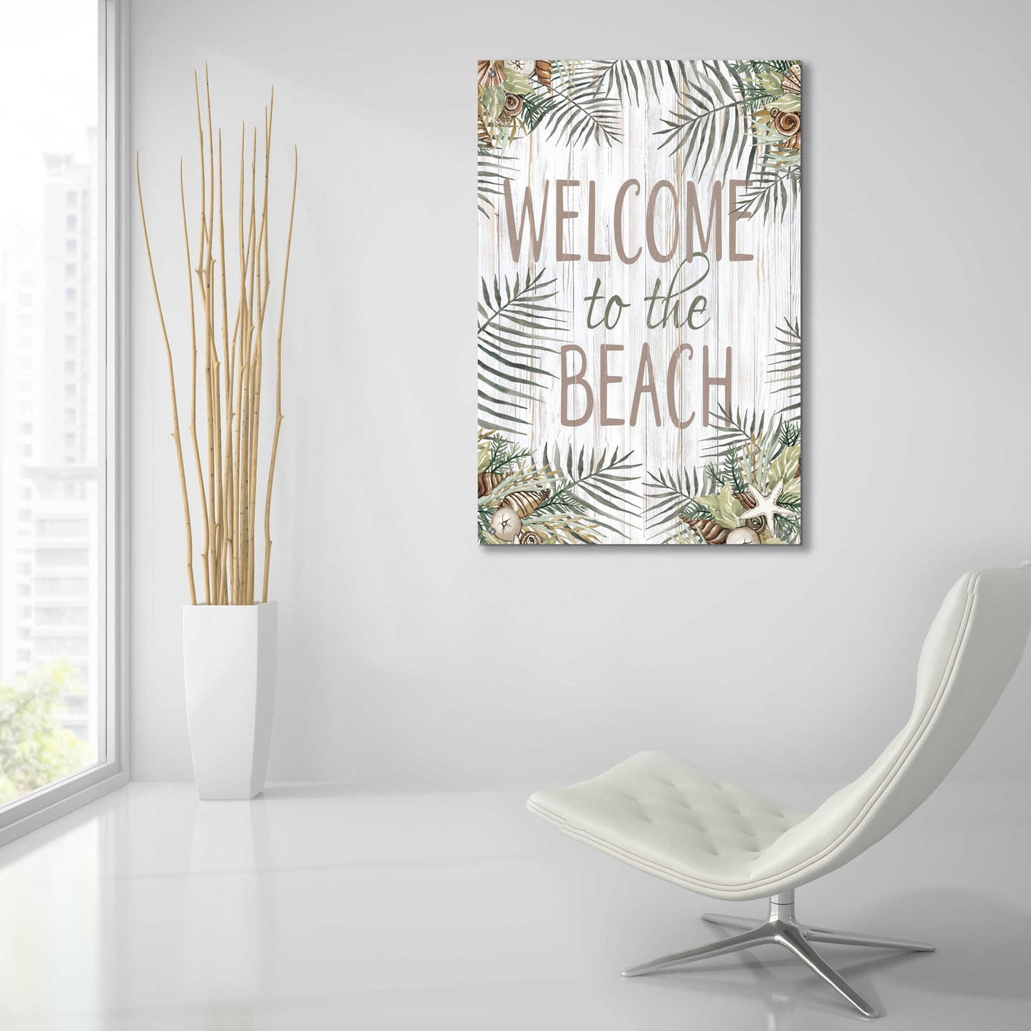 Epic Art 'Welcome to the Beach' by Cindy Jacobs, Acrylic Glass Wall Art,24x36