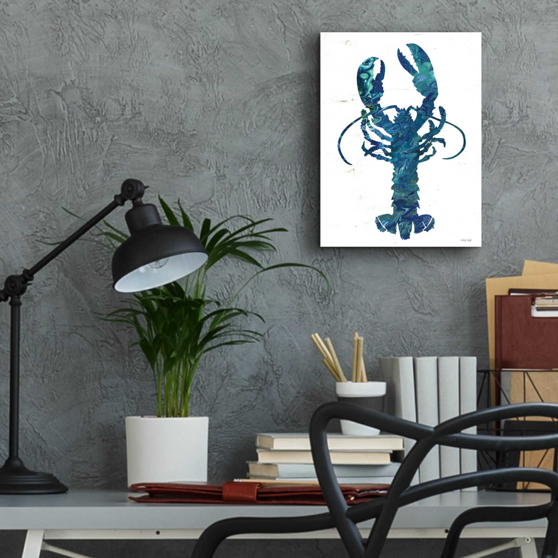 Epic Art 'Bright Lobster Blue' by Cindy Jacobs, Acrylic Glass Wall Art,12x16