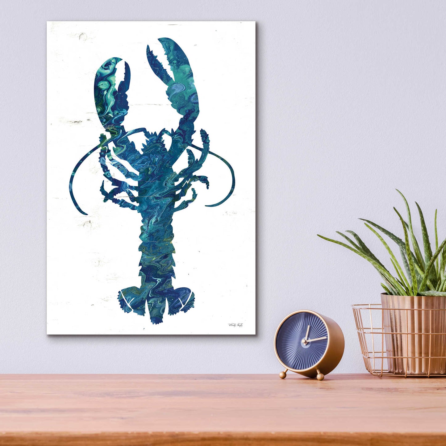 Epic Art 'Bright Lobster Blue' by Cindy Jacobs, Acrylic Glass Wall Art,12x16