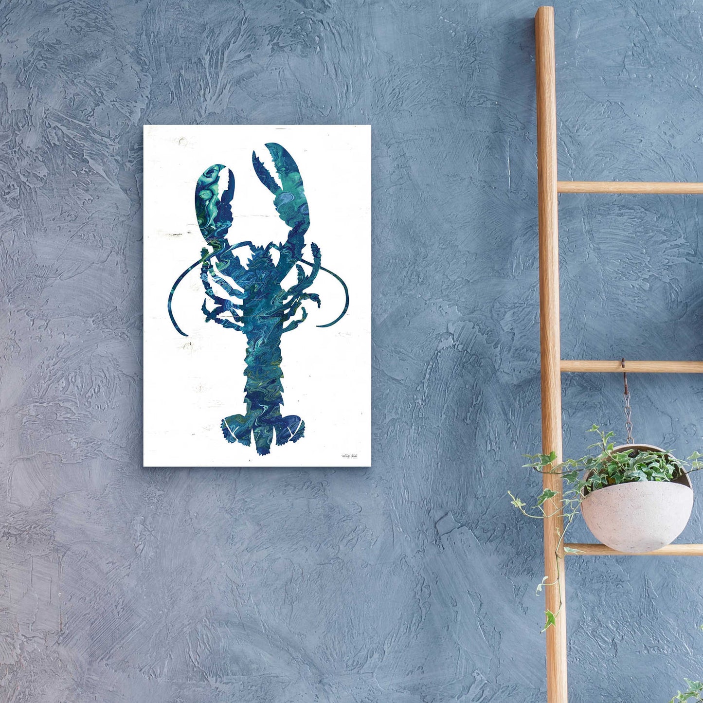 Epic Art 'Bright Lobster Blue' by Cindy Jacobs, Acrylic Glass Wall Art,16x24