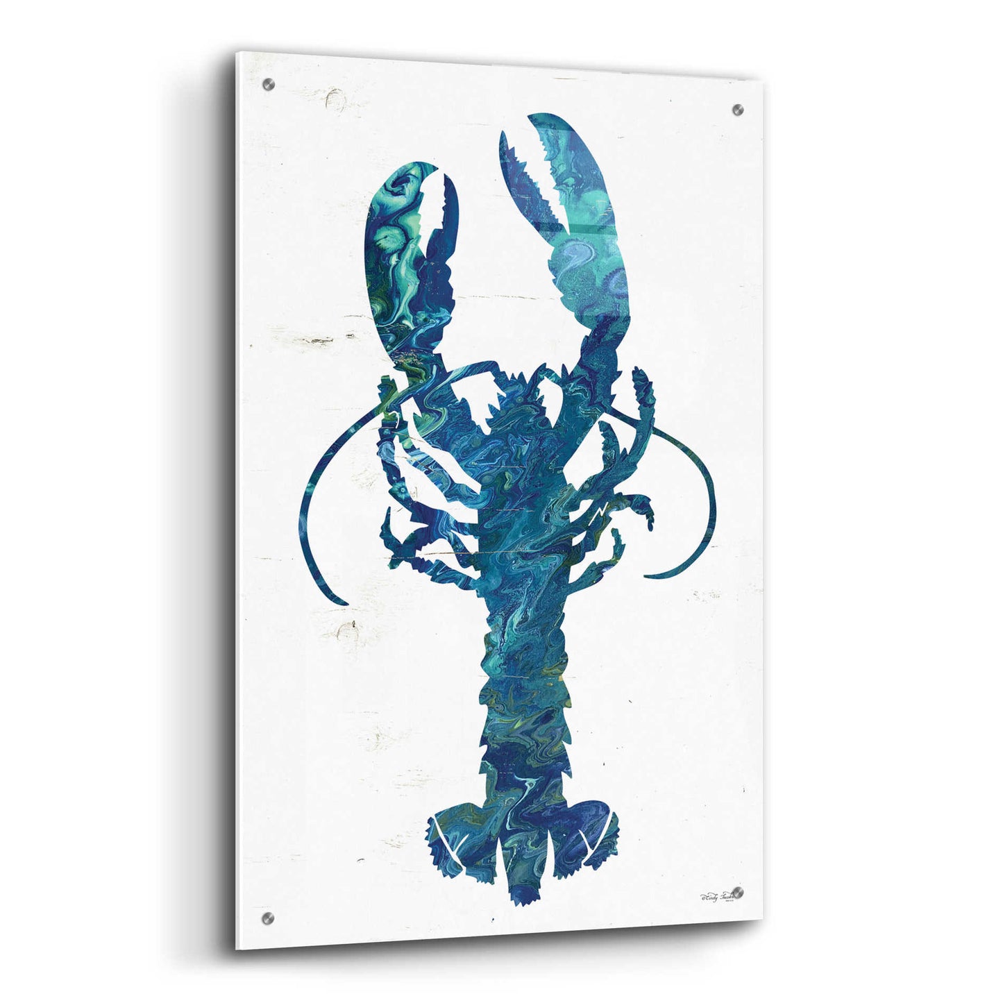 Epic Art 'Bright Lobster Blue' by Cindy Jacobs, Acrylic Glass Wall Art,24x36
