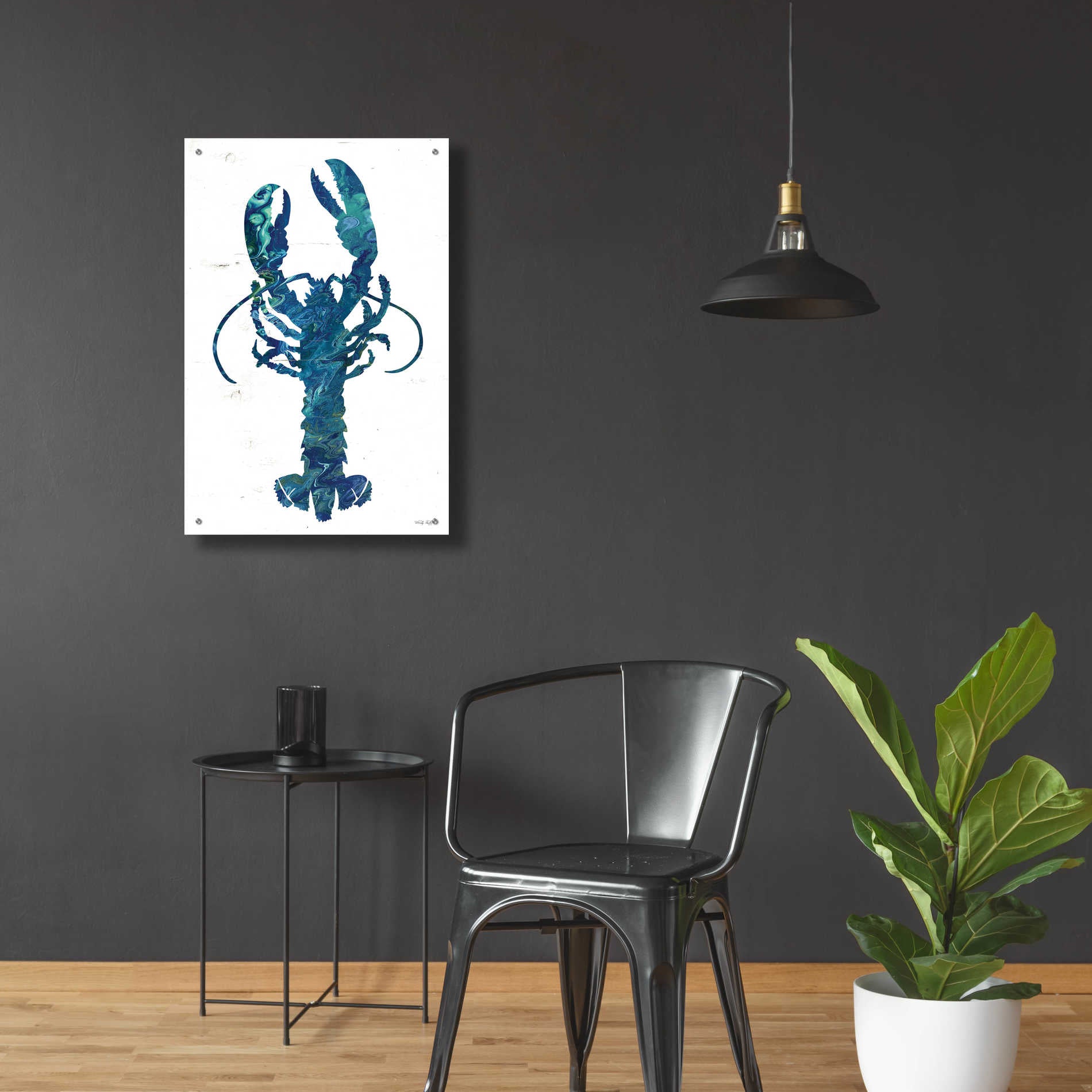 Epic Art 'Bright Lobster Blue' by Cindy Jacobs, Acrylic Glass Wall Art,24x36