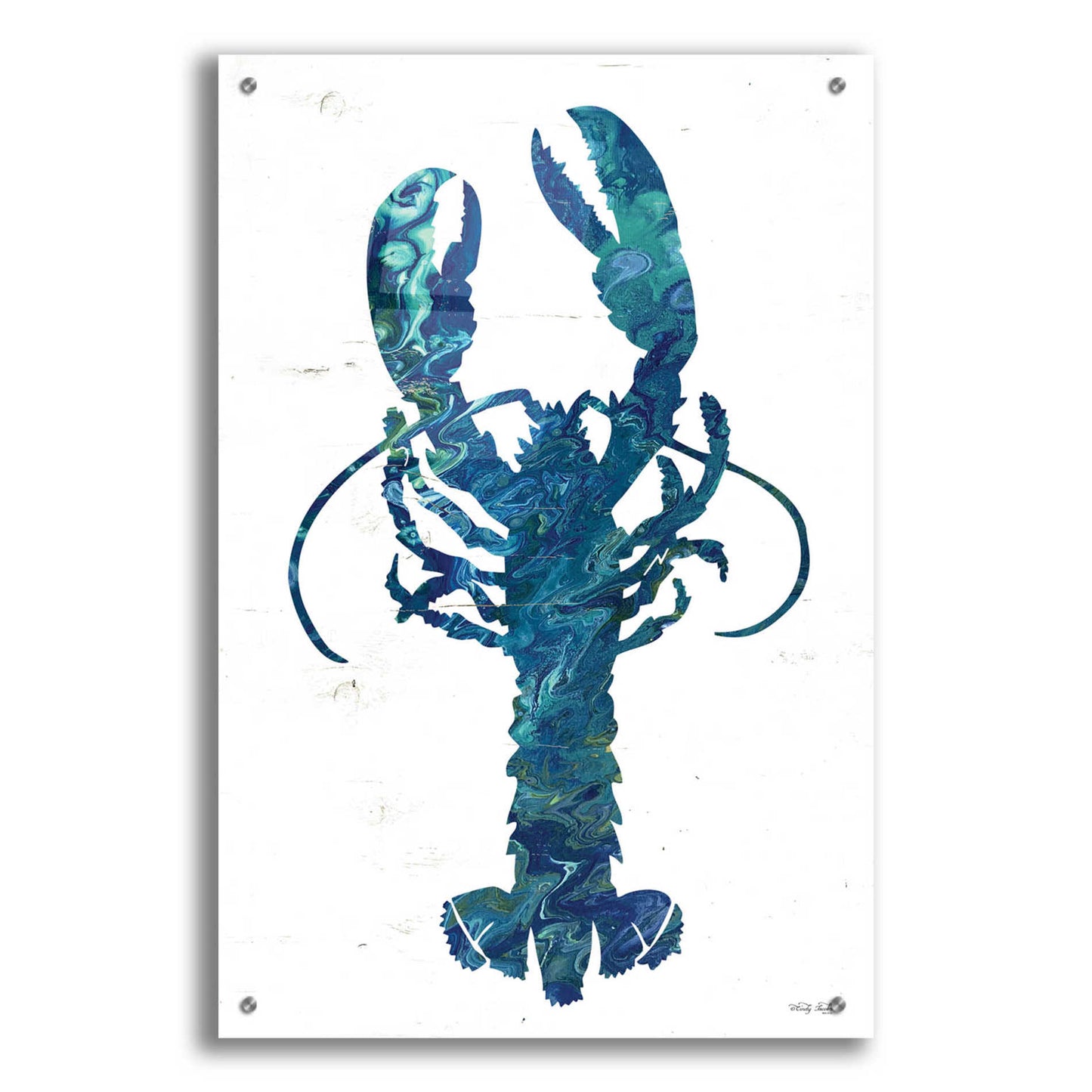 Epic Art 'Bright Lobster Blue' by Cindy Jacobs, Acrylic Glass Wall Art,24x36