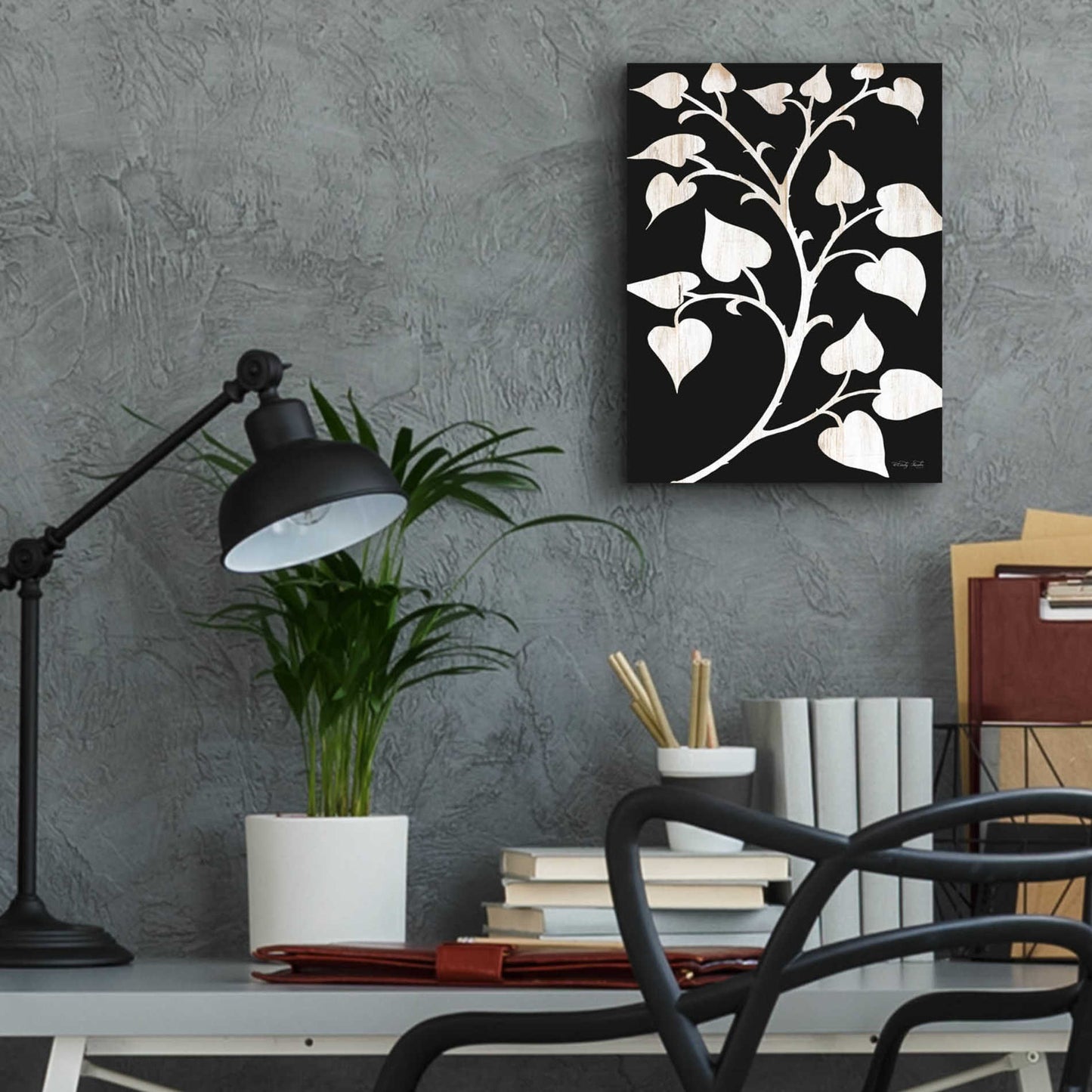 Epic Art 'Branch on Black I' by Cindy Jacobs, Acrylic Glass Wall Art,12x16