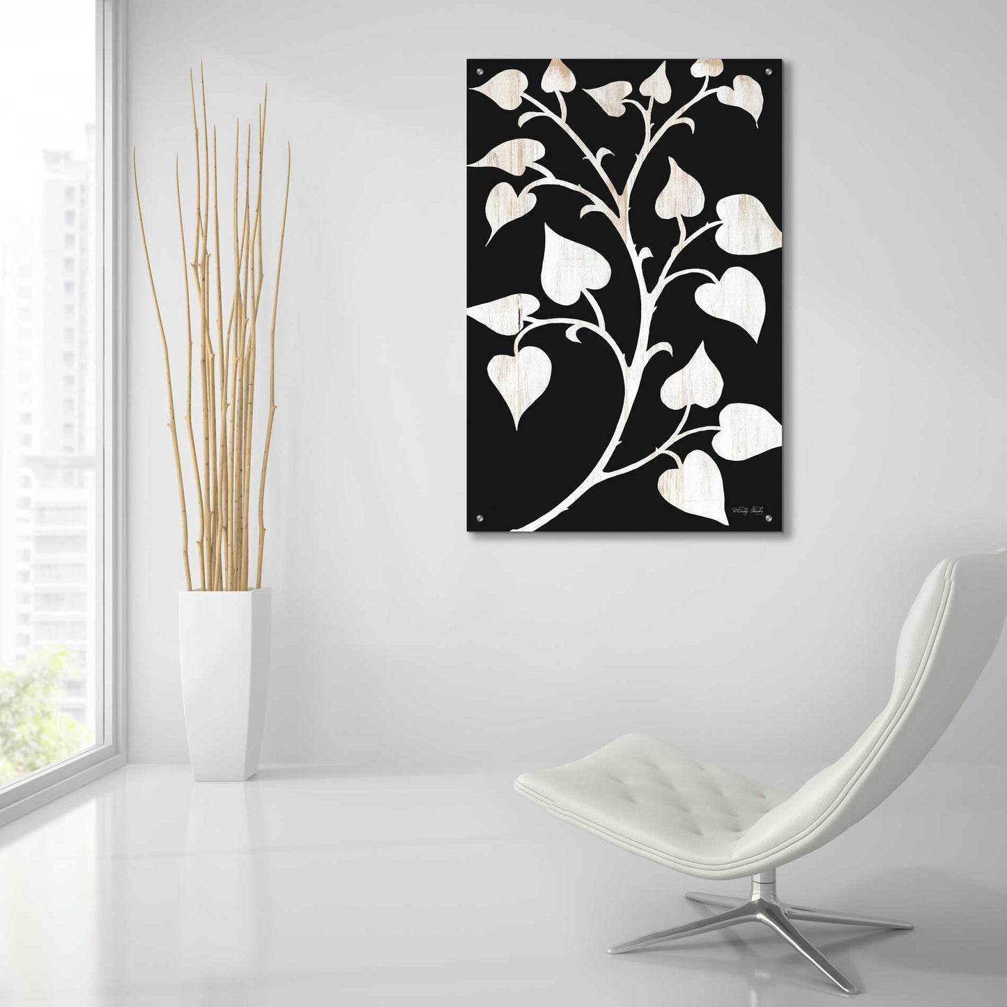 Epic Art 'Branch on Black I' by Cindy Jacobs, Acrylic Glass Wall Art,24x36