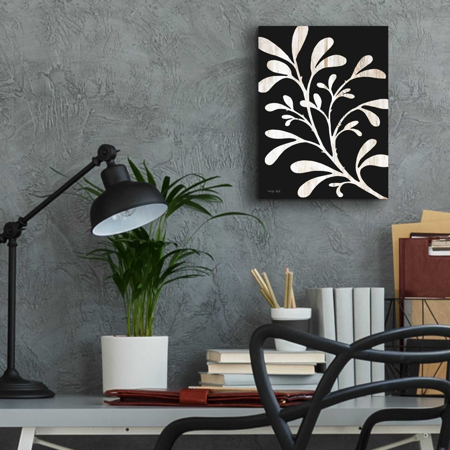 Epic Art 'Branch on Black II' by Cindy Jacobs, Acrylic Glass Wall Art,12x16