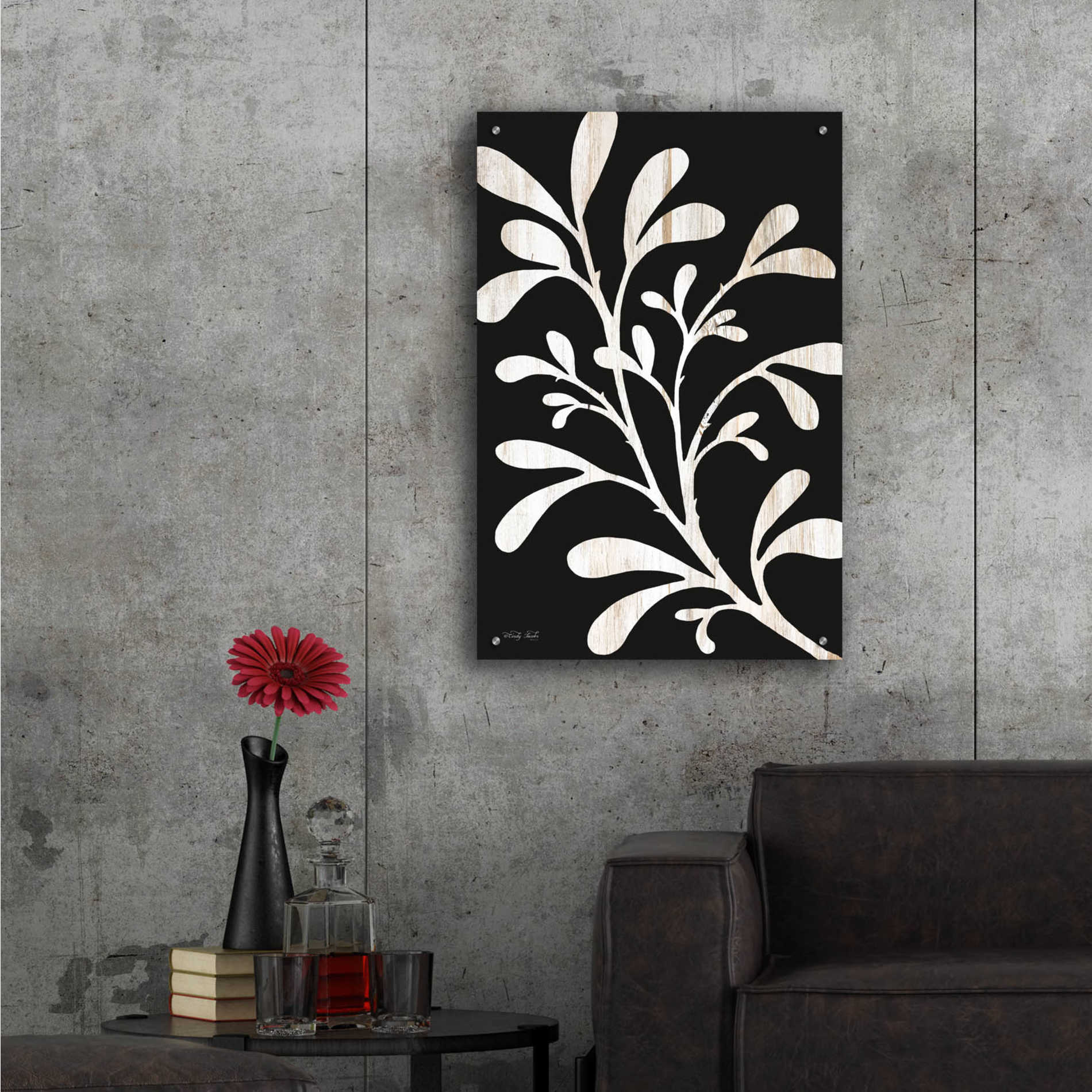 Epic Art 'Branch on Black II' by Cindy Jacobs, Acrylic Glass Wall Art,24x36