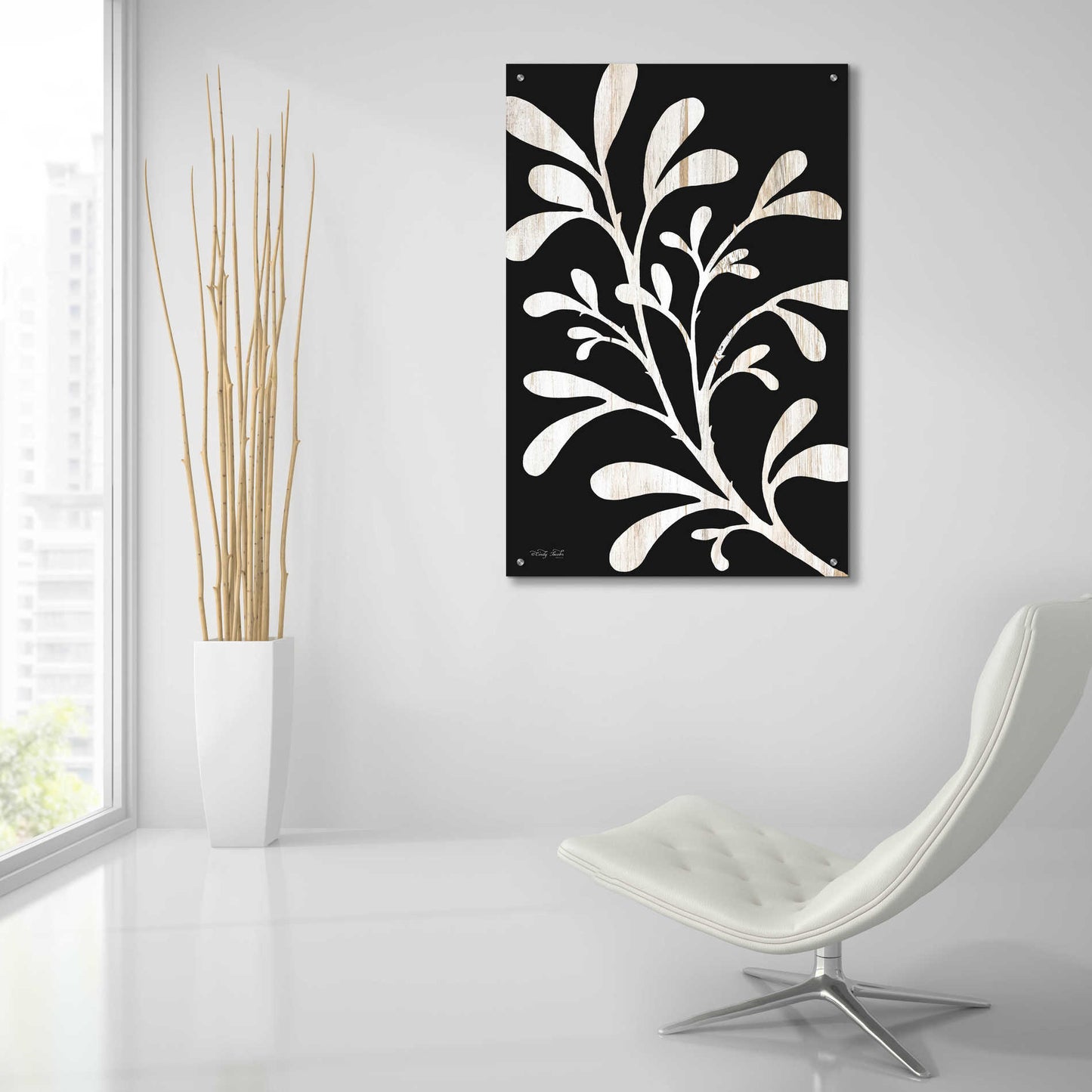 Epic Art 'Branch on Black II' by Cindy Jacobs, Acrylic Glass Wall Art,24x36