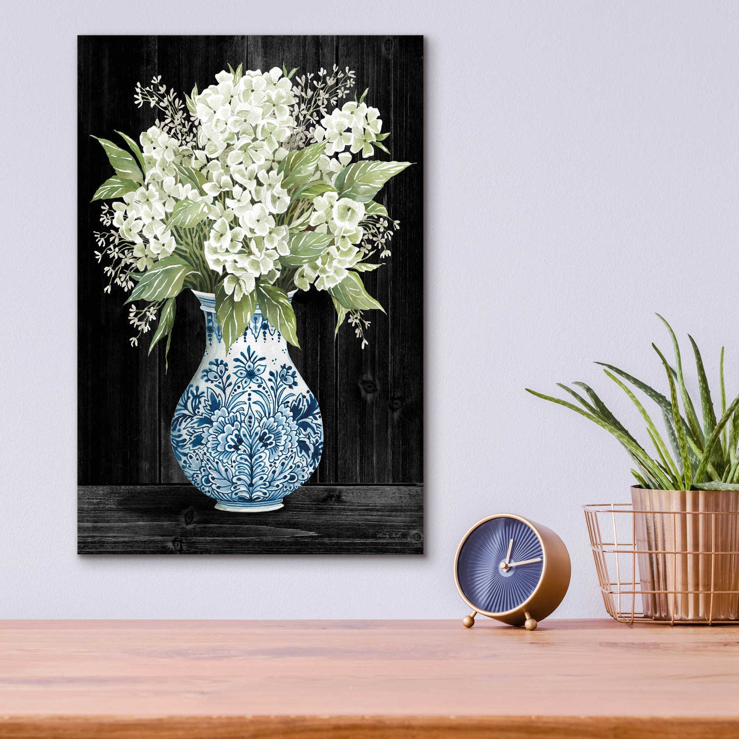 Epic Art 'Hydrangea Elegance' by Cindy Jacobs, Acrylic Glass Wall Art,12x16