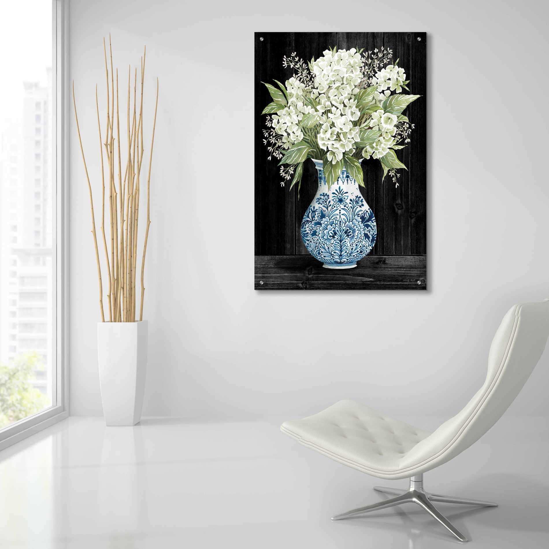 Epic Art 'Hydrangea Elegance' by Cindy Jacobs, Acrylic Glass Wall Art,24x36