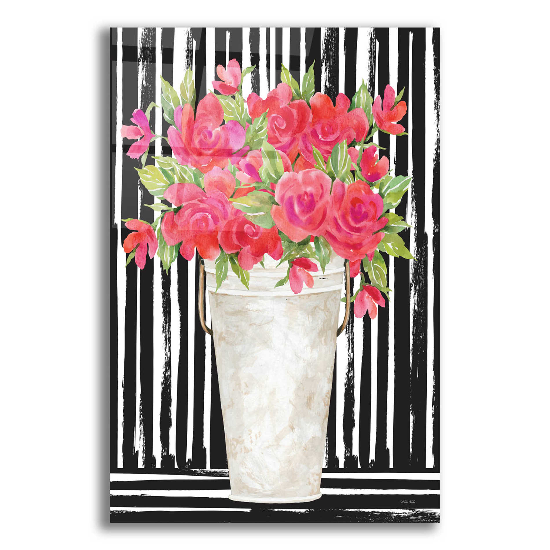 Epic Art 'Fuchsias I' by Cindy Jacobs, Acrylic Glass Wall Art,12x16