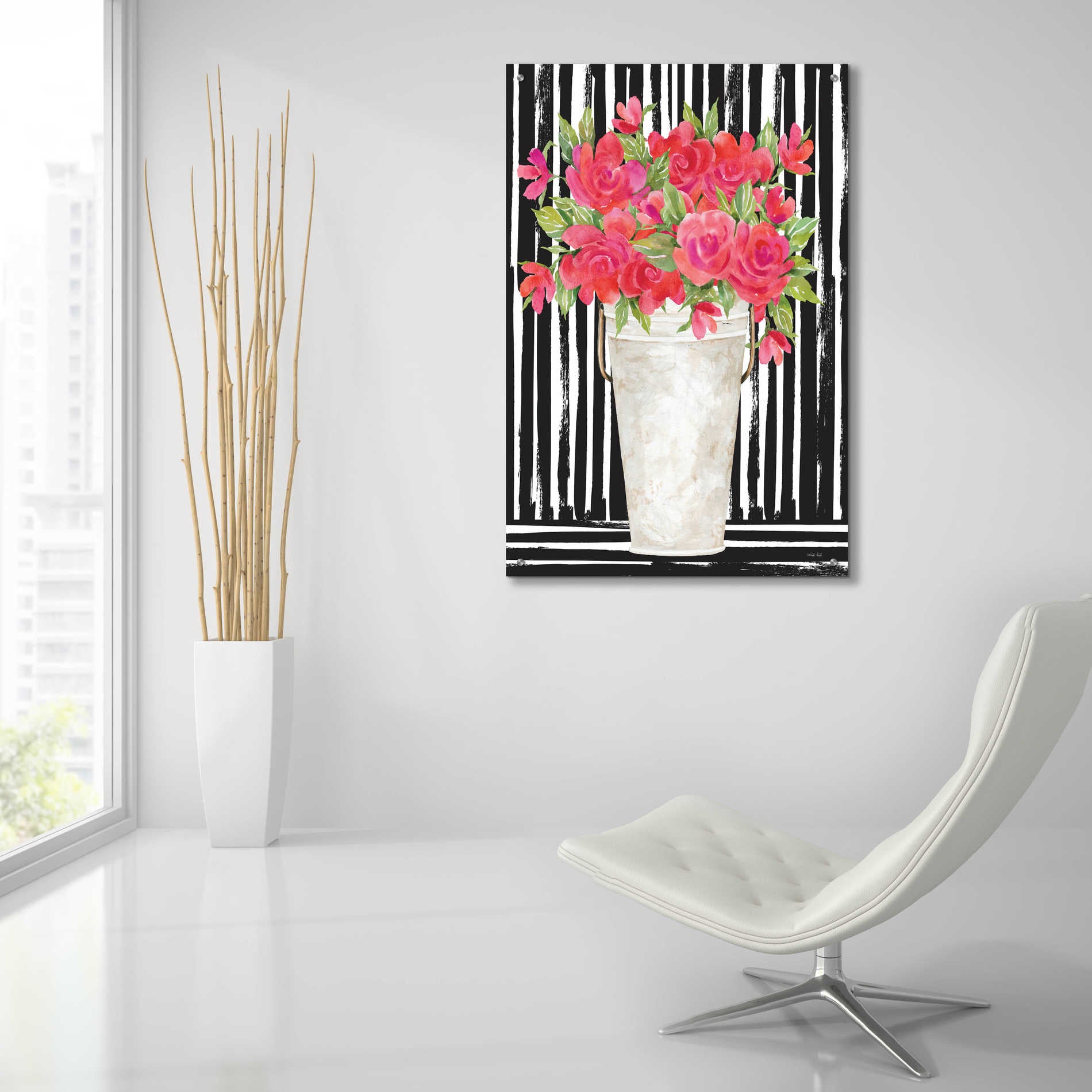 Epic Art 'Fuchsias I' by Cindy Jacobs, Acrylic Glass Wall Art,24x36