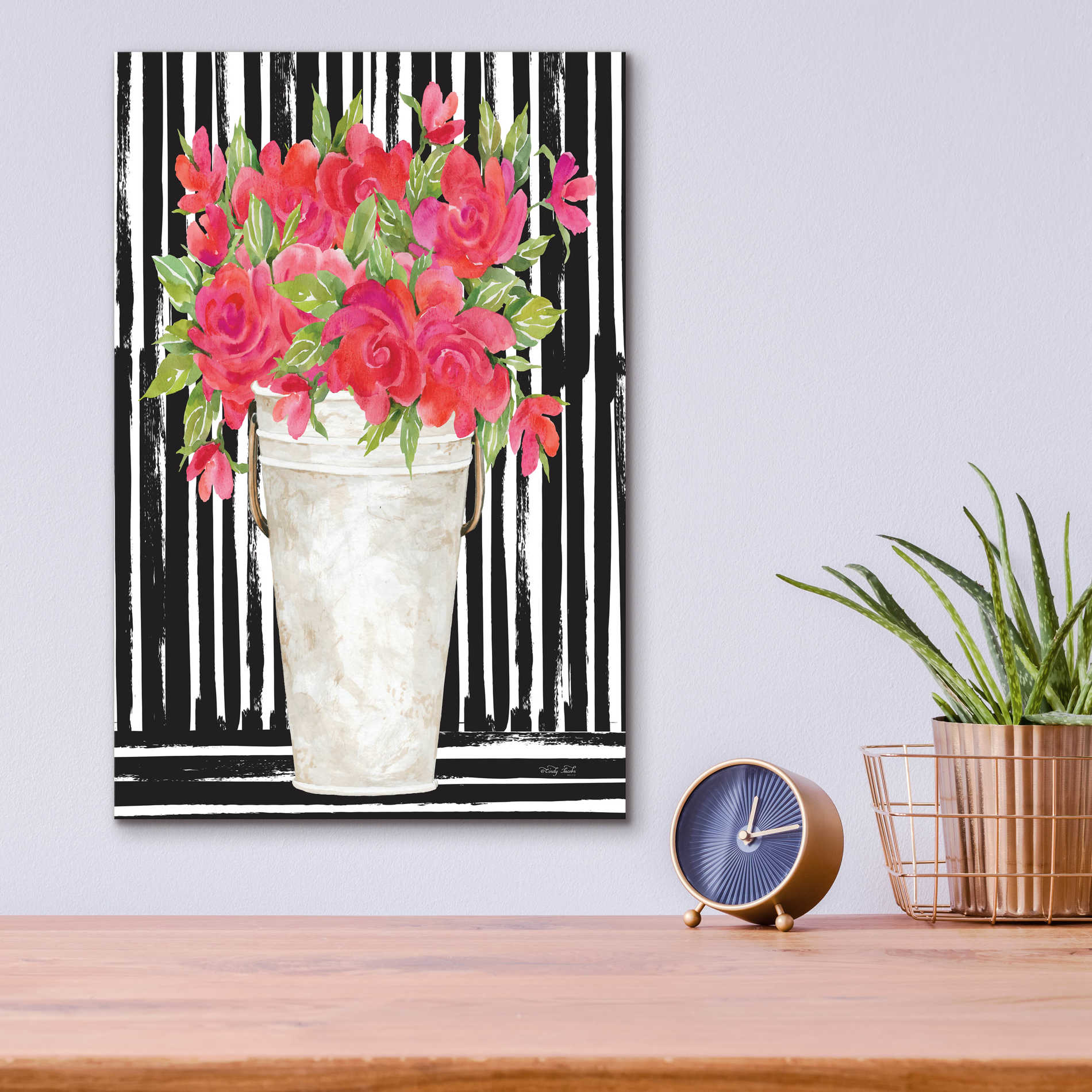 Epic Art 'Fuchsias II' by Cindy Jacobs, Acrylic Glass Wall Art,12x16