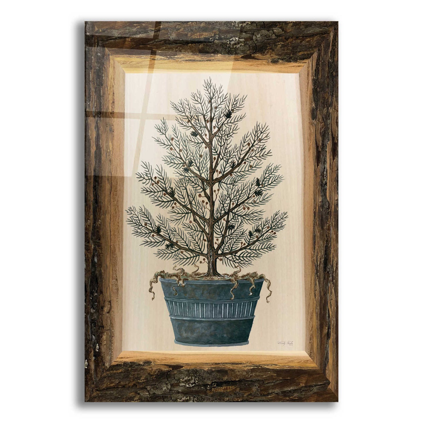 Epic Art 'Woodland Potted Tree I' by Cindy Jacobs, Acrylic Glass Wall Art,12x16