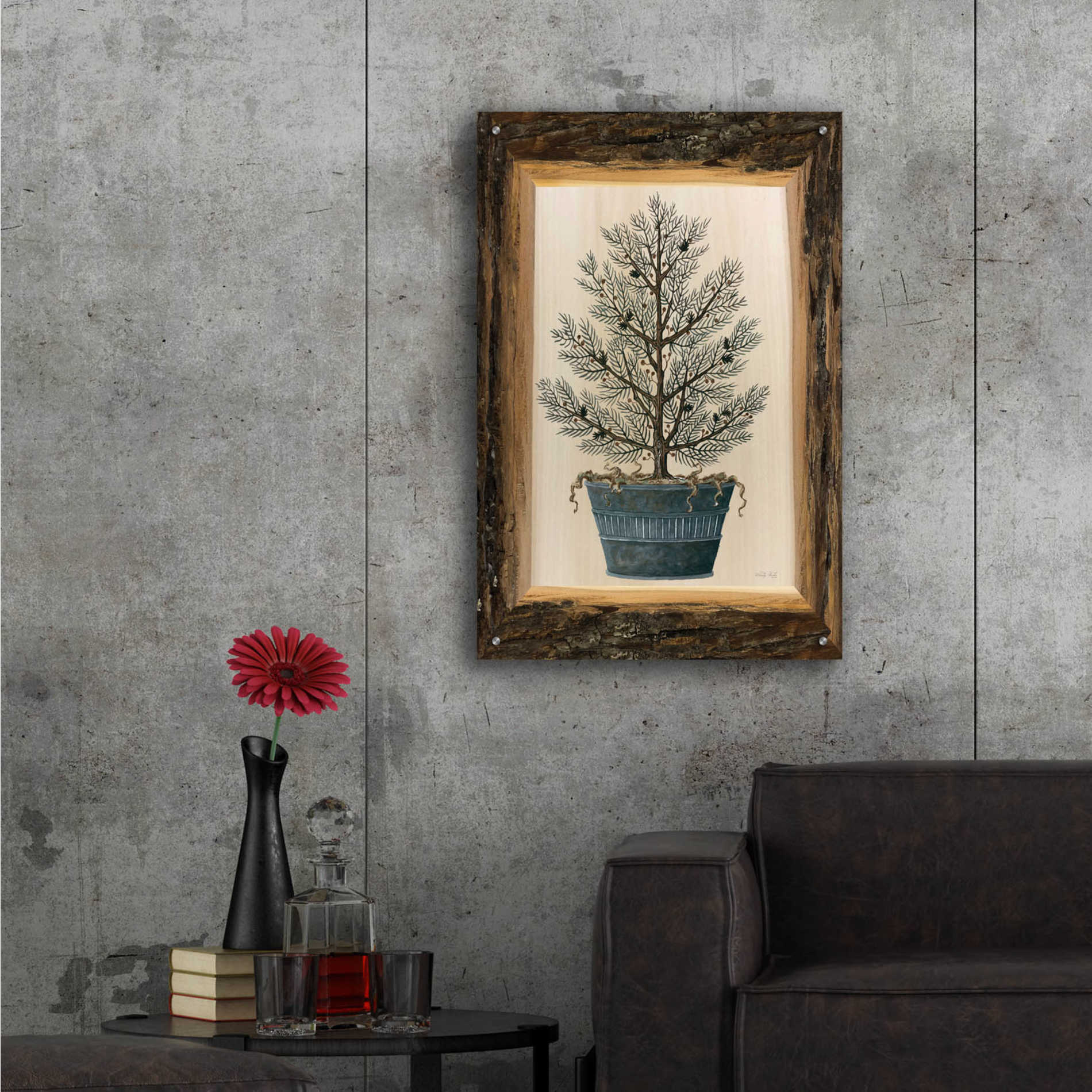 Epic Art 'Woodland Potted Tree I' by Cindy Jacobs, Acrylic Glass Wall Art,24x36