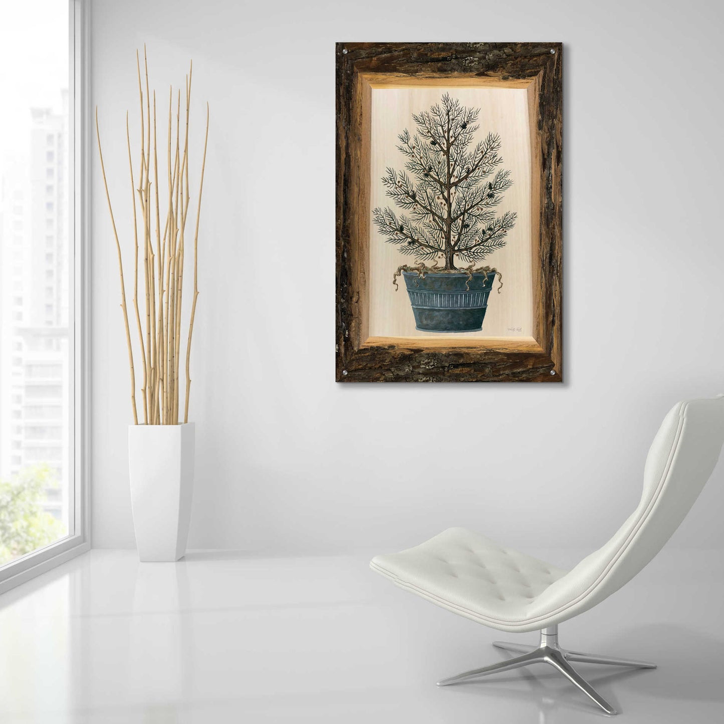 Epic Art 'Woodland Potted Tree I' by Cindy Jacobs, Acrylic Glass Wall Art,24x36