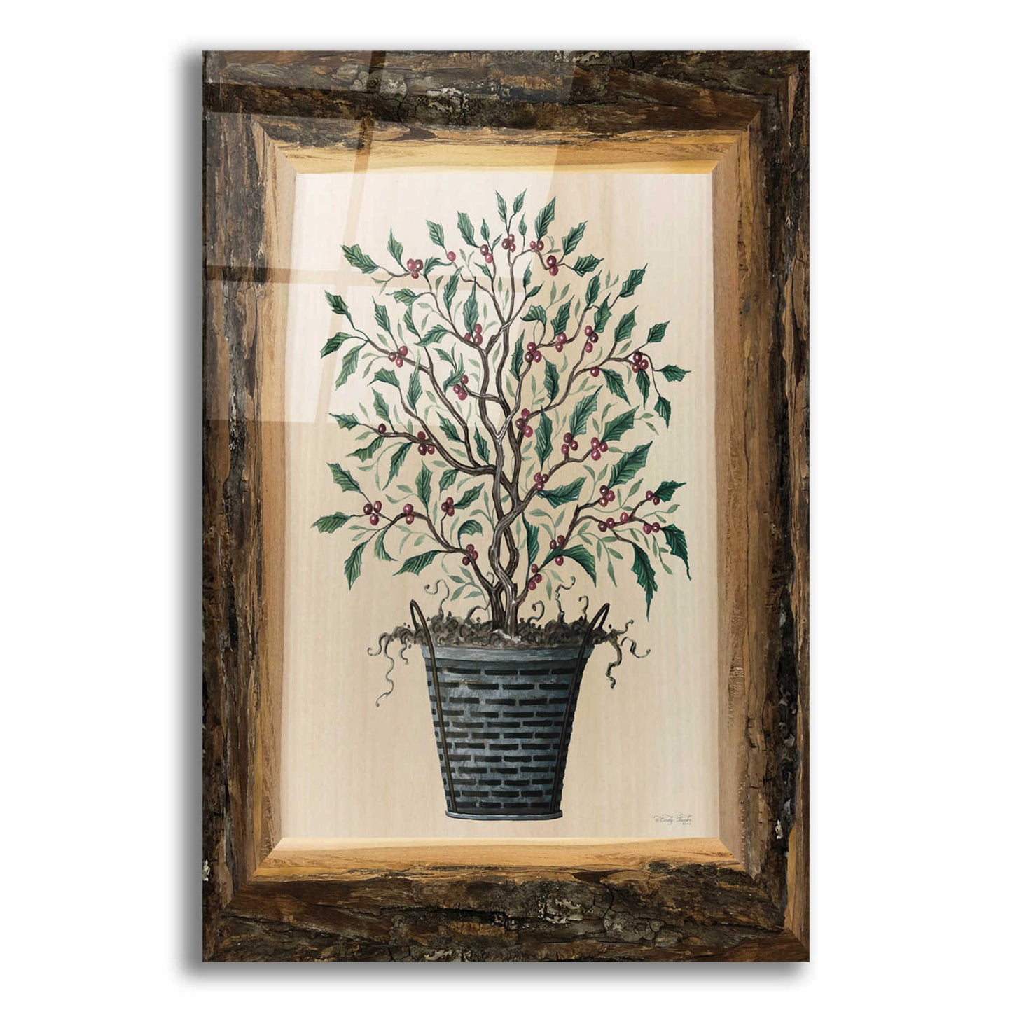 Epic Art 'Woodland Potted Tree III' by Cindy Jacobs, Acrylic Glass Wall Art,12x16