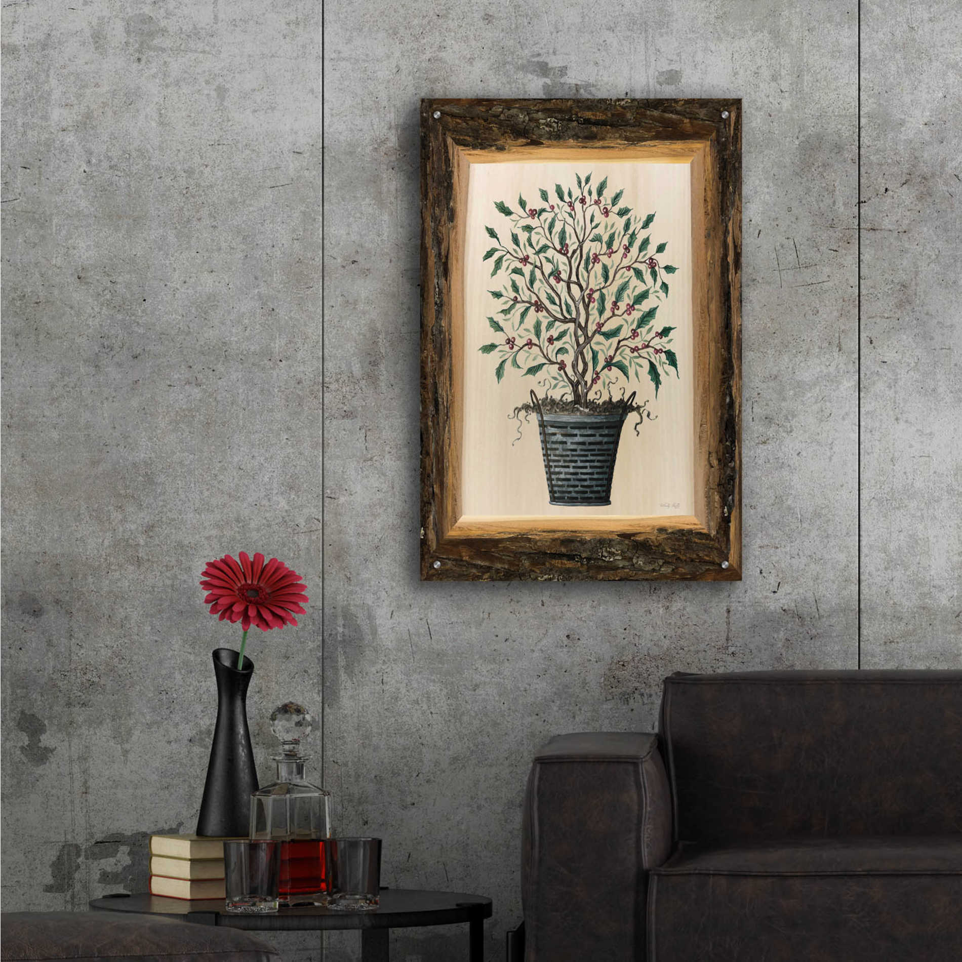 Epic Art 'Woodland Potted Tree III' by Cindy Jacobs, Acrylic Glass Wall Art,24x36