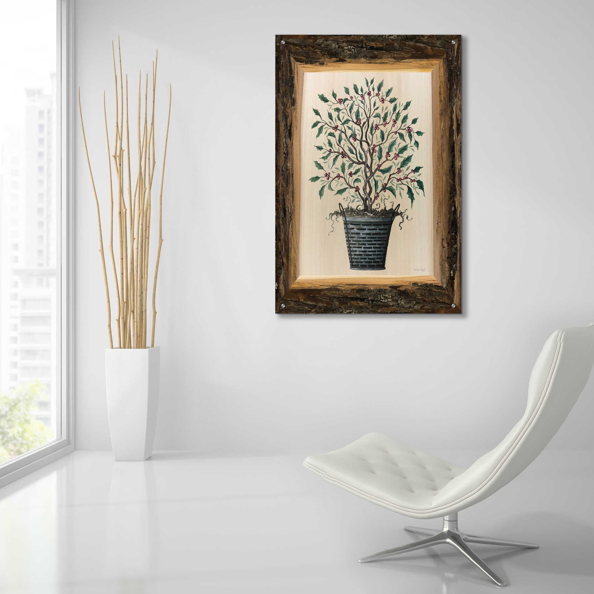 Epic Art 'Woodland Potted Tree III' by Cindy Jacobs, Acrylic Glass Wall Art,24x36