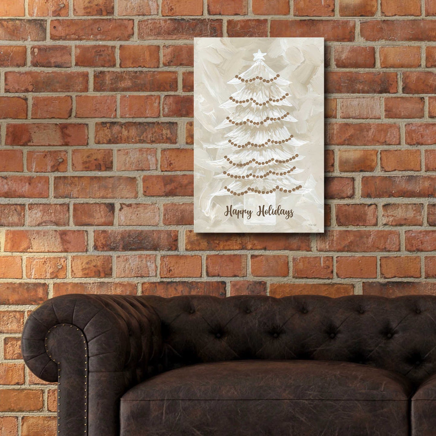 Epic Art 'Winter Whisper Happy Holidays Tree' by Cindy Jacobs, Acrylic Glass Wall Art,16x24