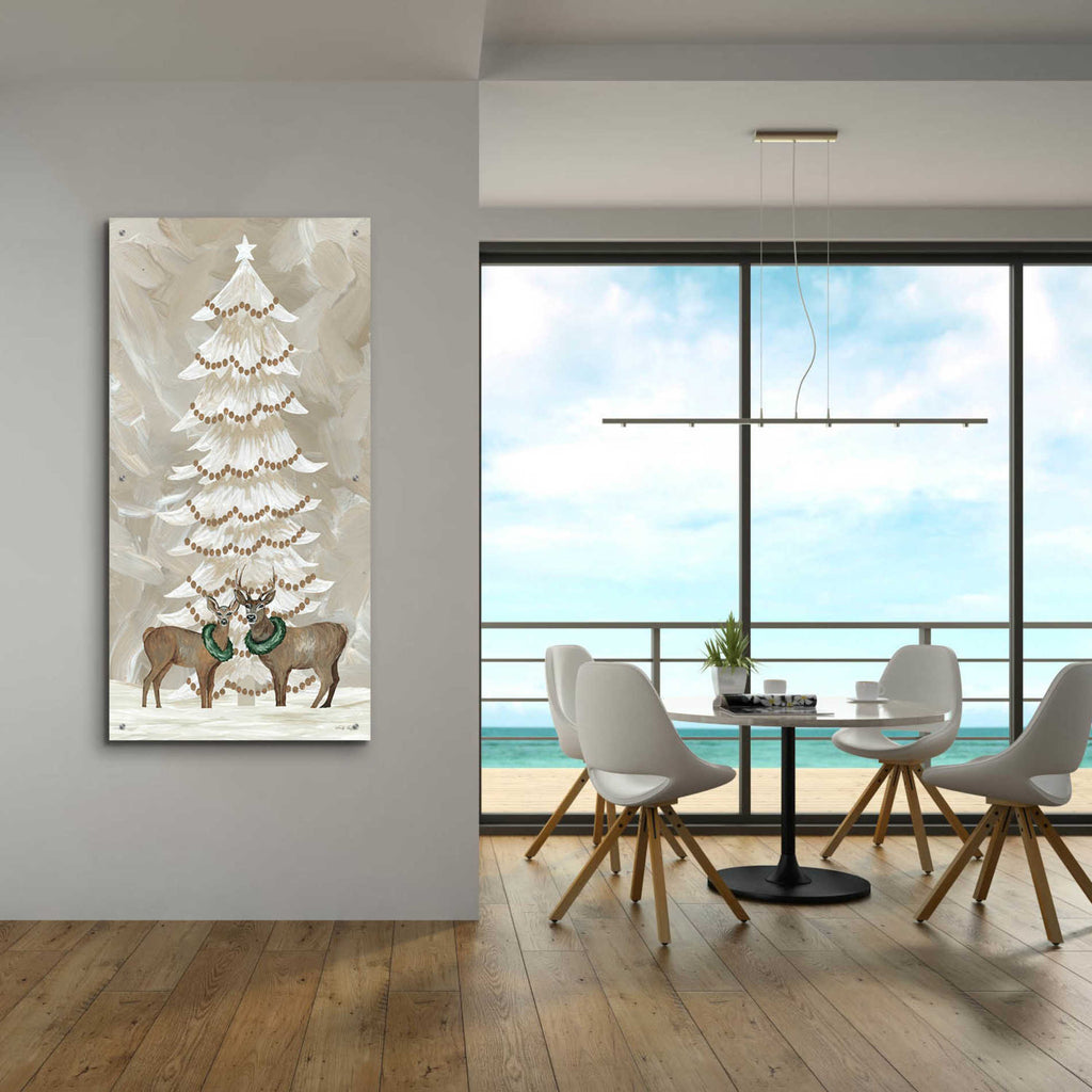 Epic Art 'Winter Whisper Christmas Deer' by Cindy Jacobs, Acrylic Glass Wall Art,24x48
