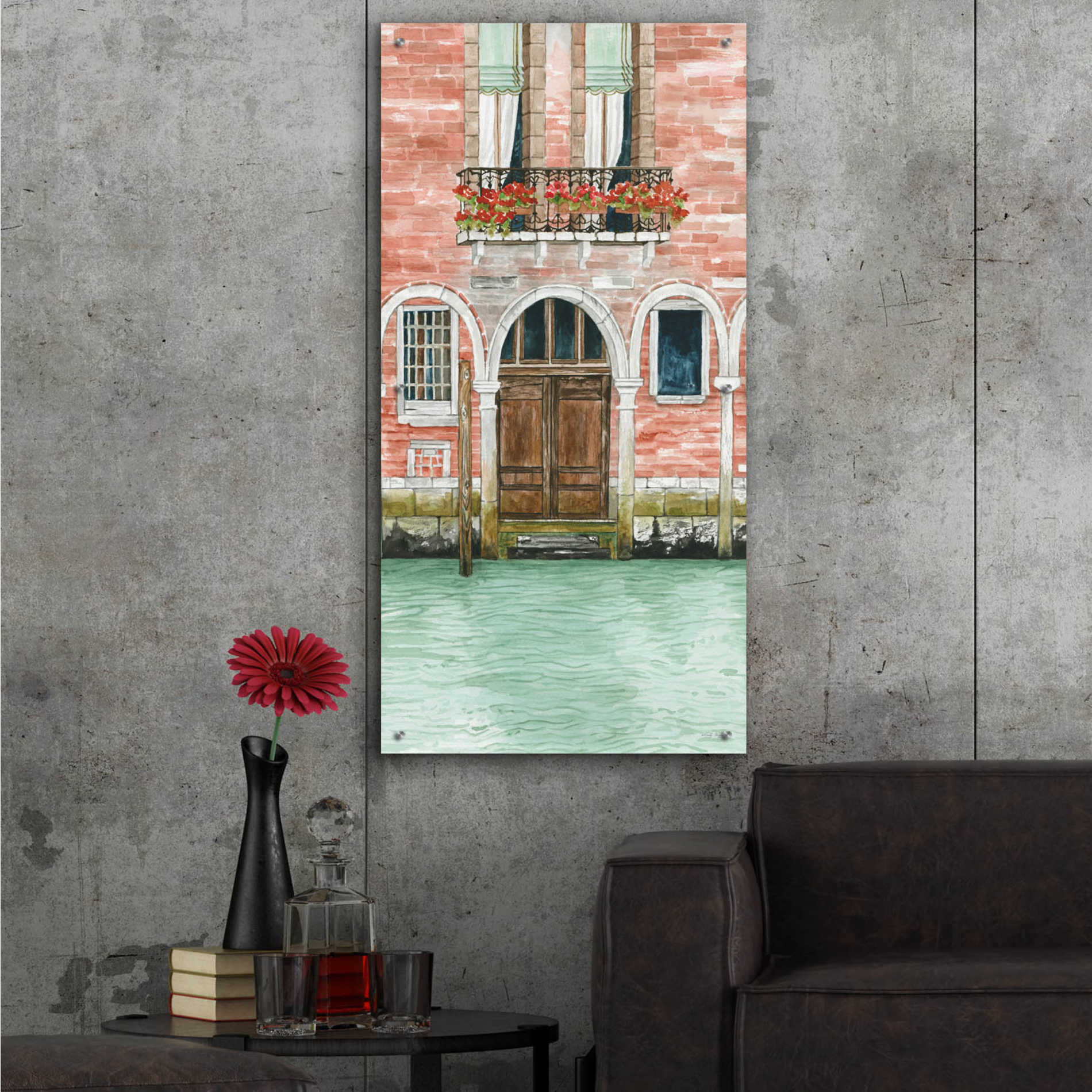 Epic Art 'Grand Canal III' by Cindy Jacobs, Acrylic Glass Wall Art,24x48