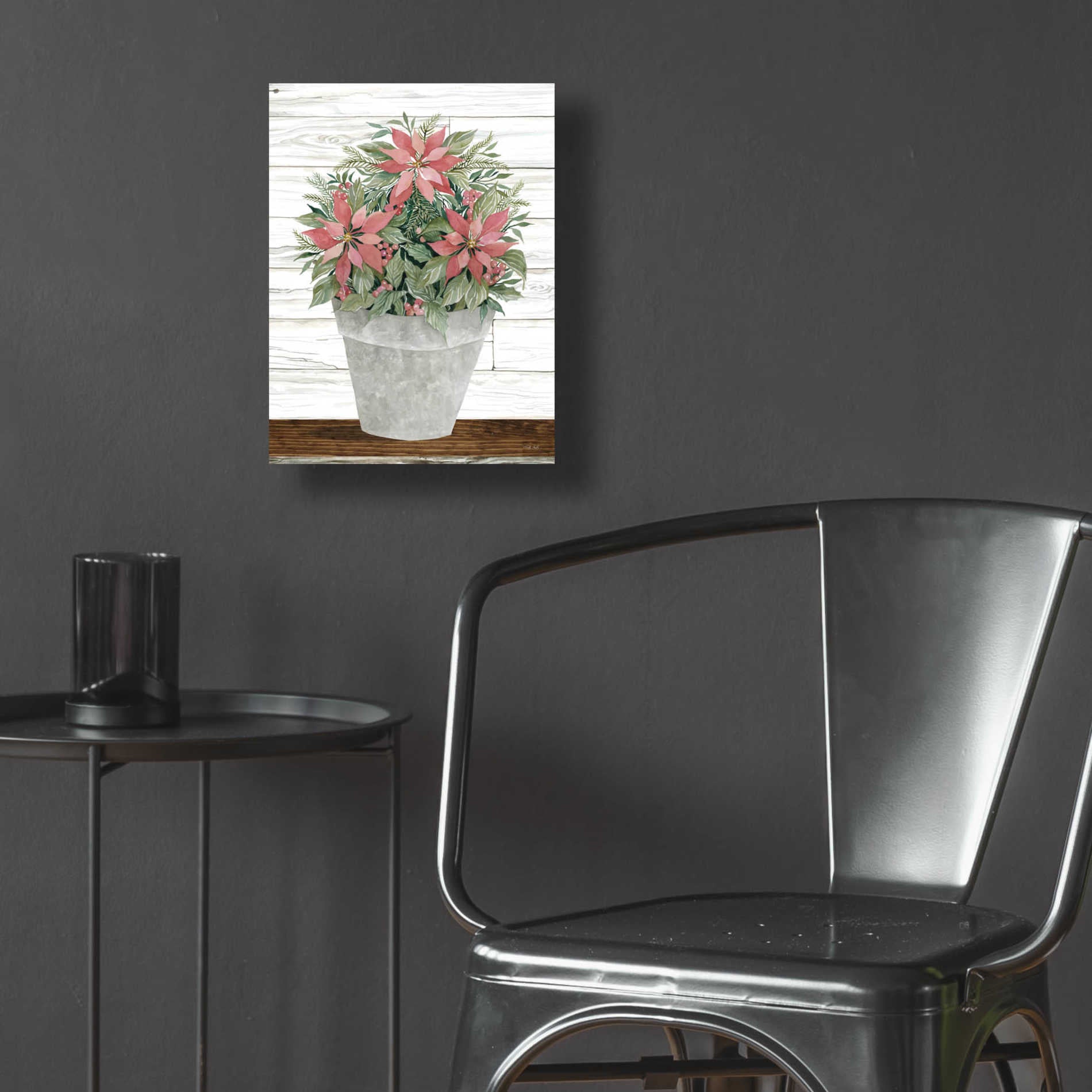 Epic Art 'Pot of Poinsettias' by Cindy Jacobs, Acrylic Glass Wall Art,12x16