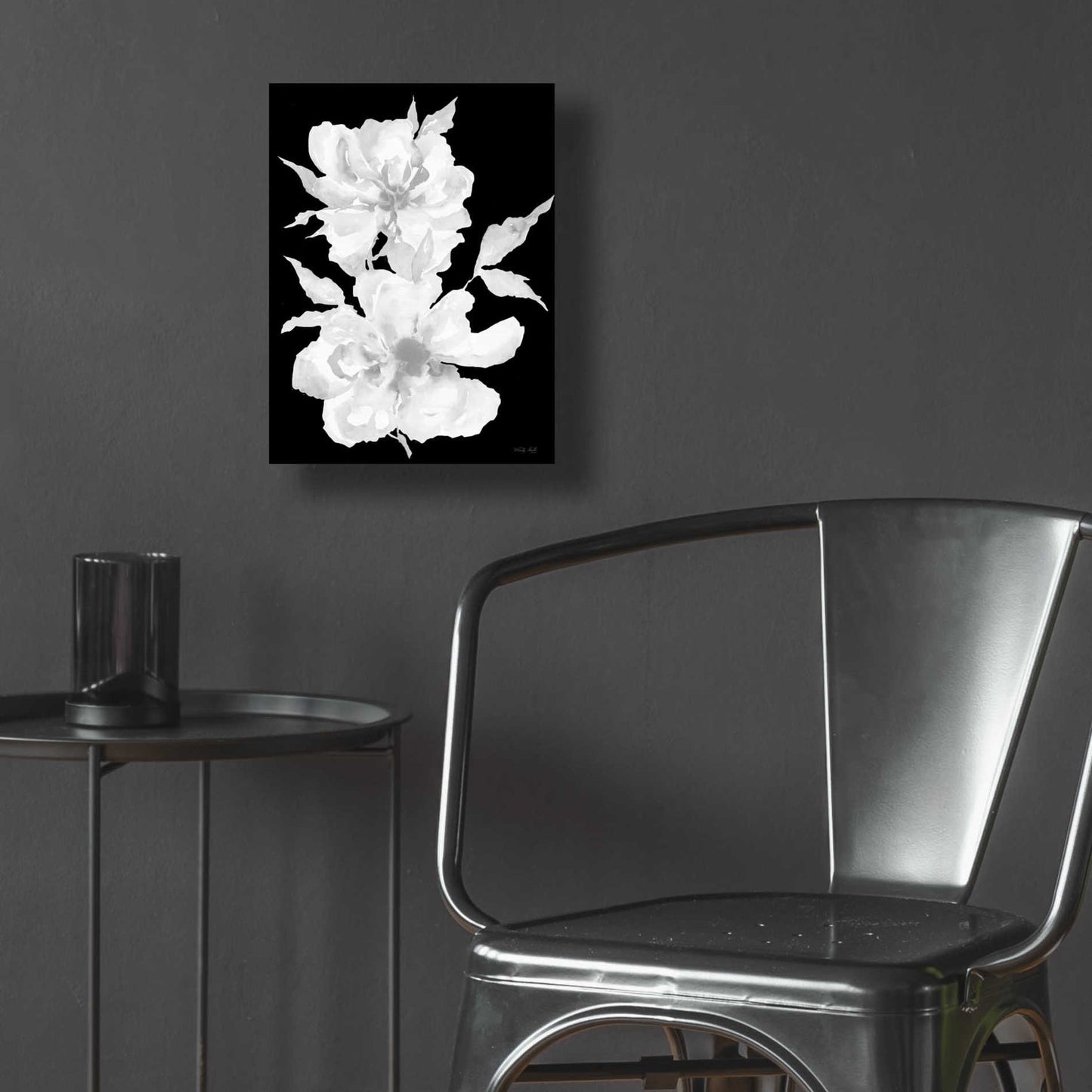 Epic Art 'Black & White Flowers I' by Cindy Jacobs, Acrylic Glass Wall Art,12x16