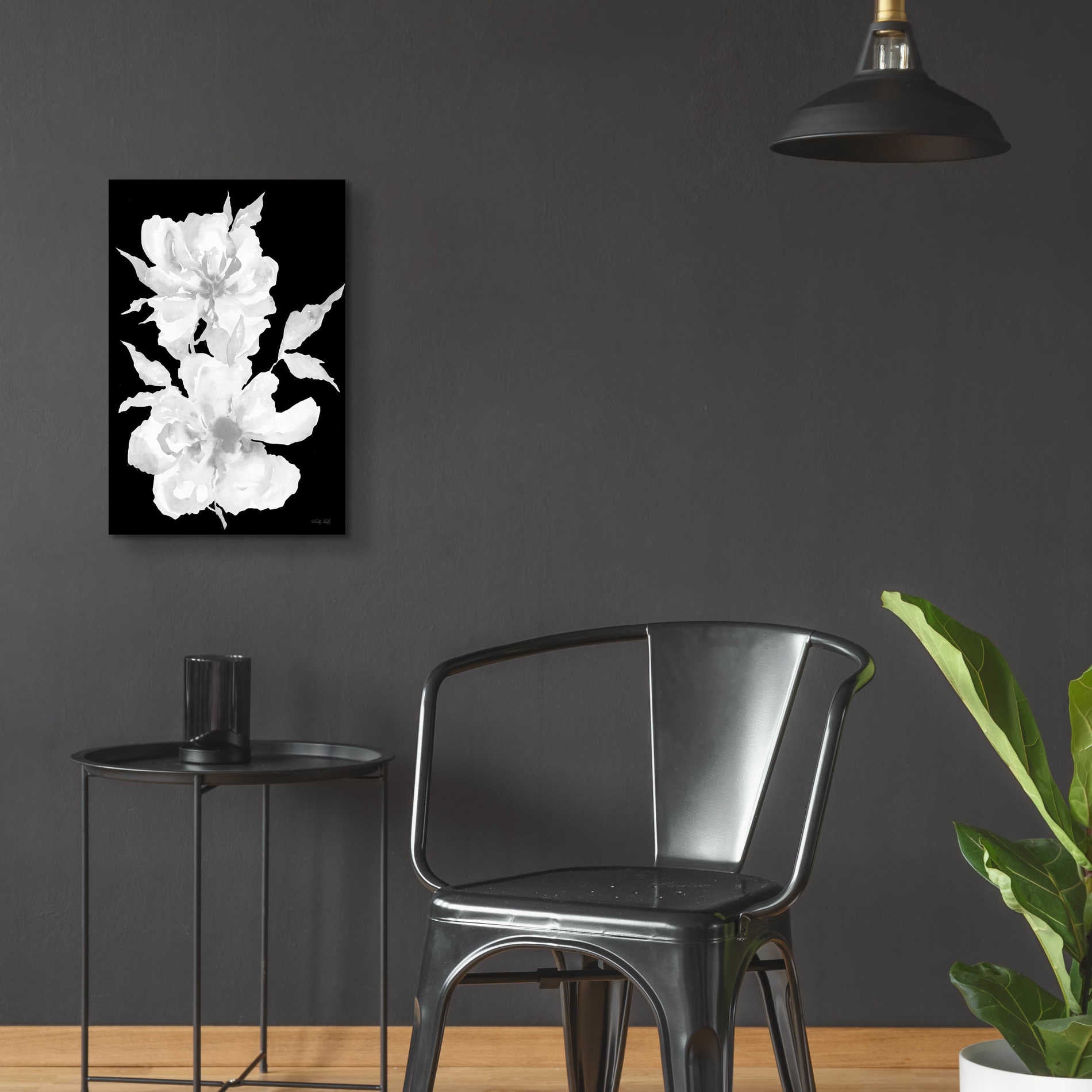 Epic Art 'Black & White Flowers I' by Cindy Jacobs, Acrylic Glass Wall Art,16x24