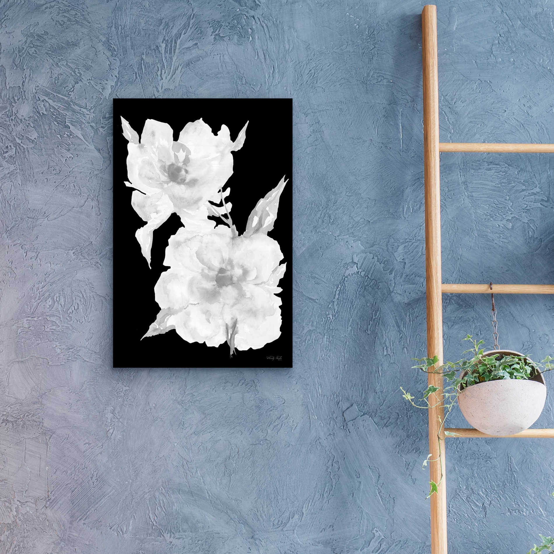 Epic Art 'Black & White Flowers II' by Cindy Jacobs, Acrylic Glass Wall Art,16x24