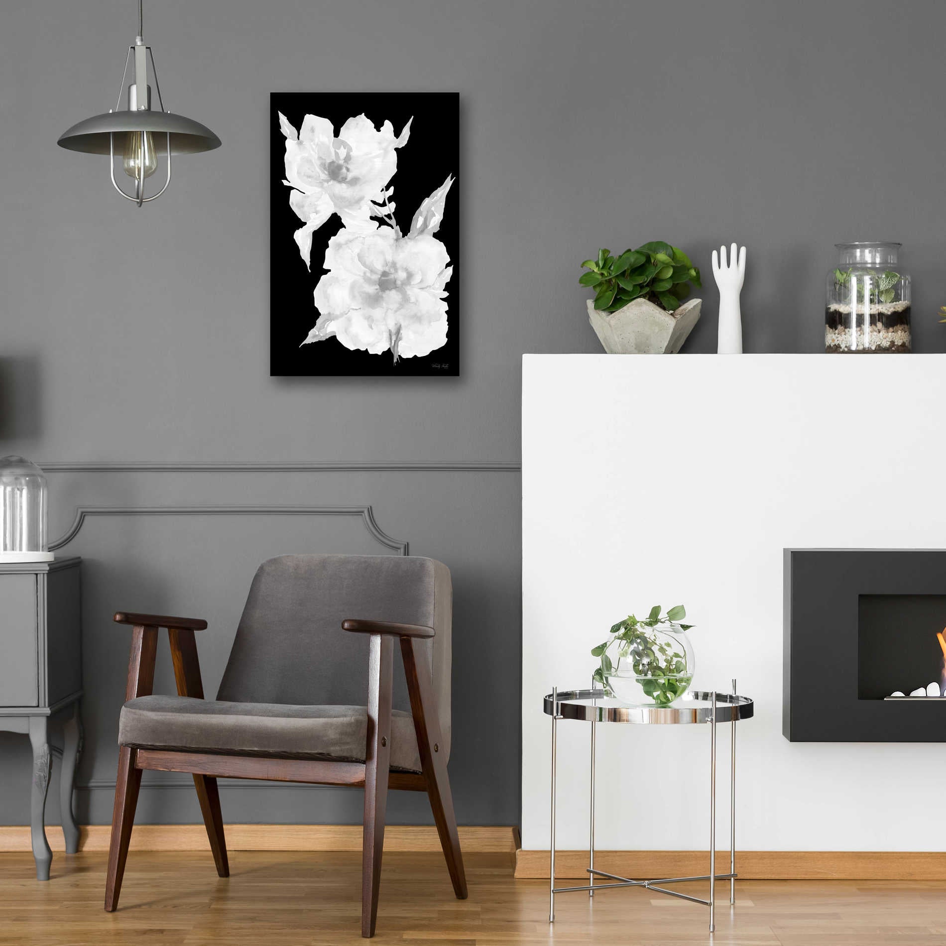 Epic Art 'Black & White Flowers II' by Cindy Jacobs, Acrylic Glass Wall Art,16x24