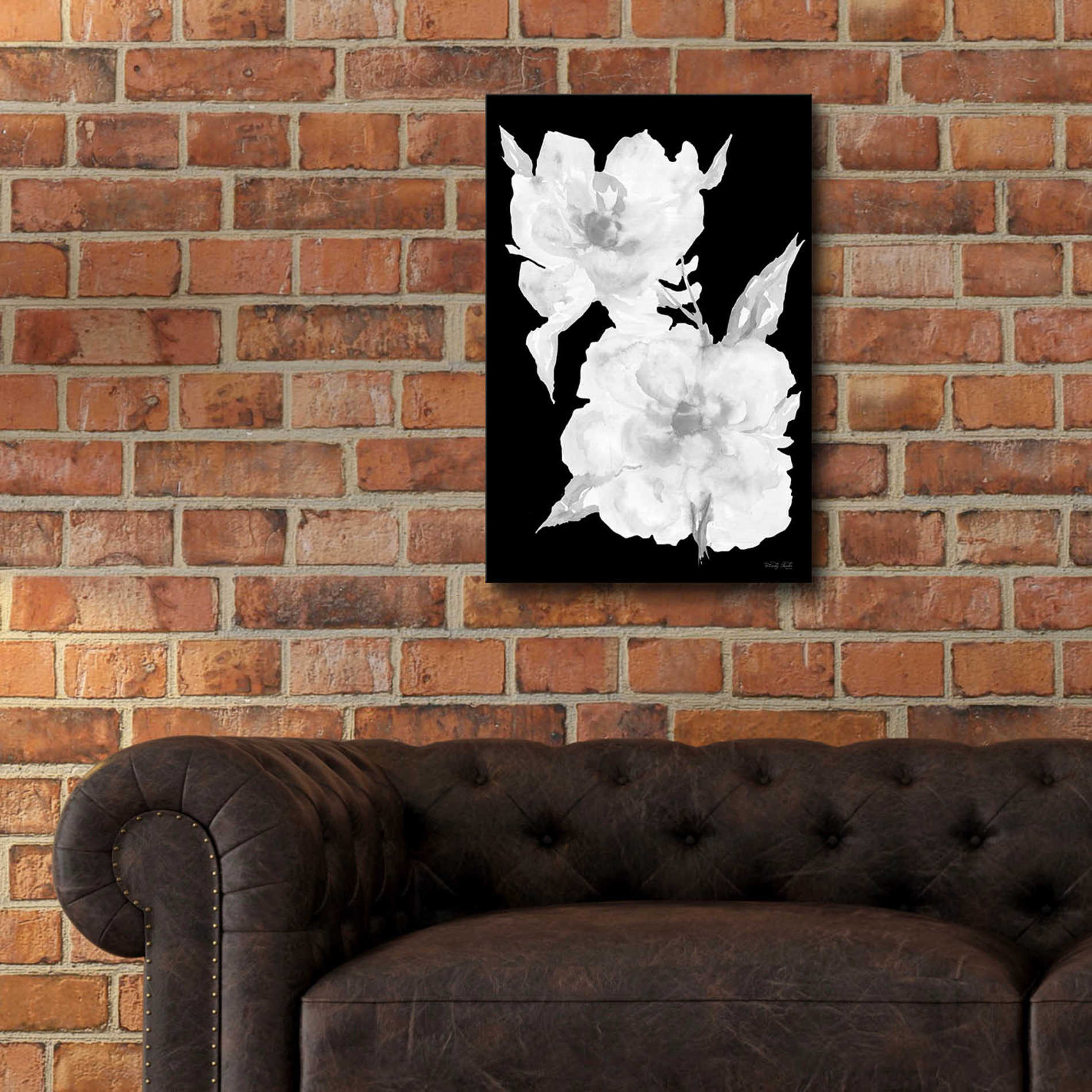 Epic Art 'Black & White Flowers II' by Cindy Jacobs, Acrylic Glass Wall Art,16x24