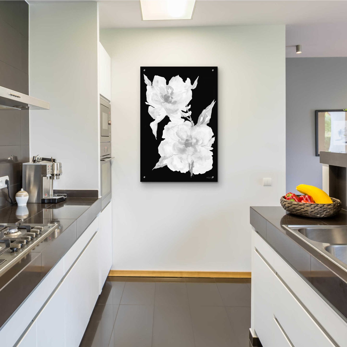 Epic Art 'Black & White Flowers II' by Cindy Jacobs, Acrylic Glass Wall Art,24x36