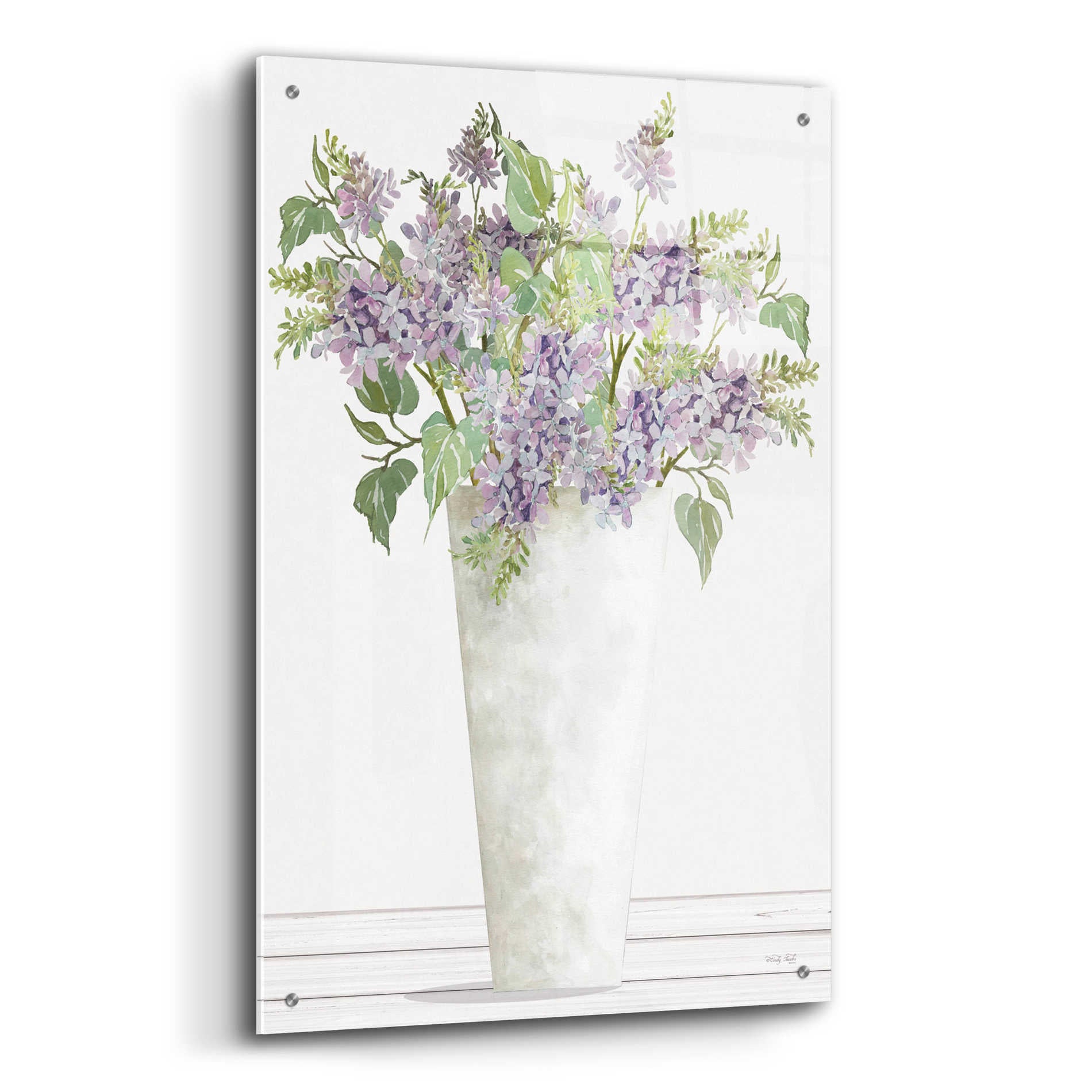 Epic Art 'Lilacs I' by Cindy Jacobs, Acrylic Glass Wall Art,24x36