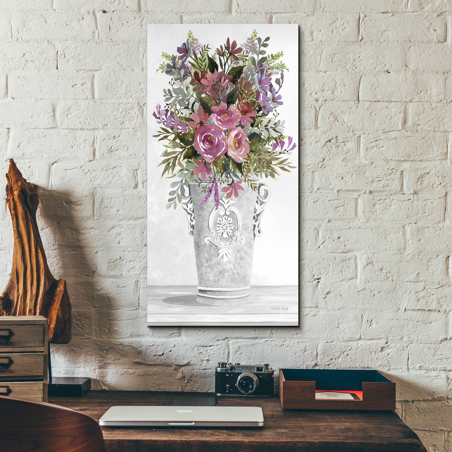 Epic Art 'Lilacs II' by Cindy Jacobs, Acrylic Glass Wall Art,12x24