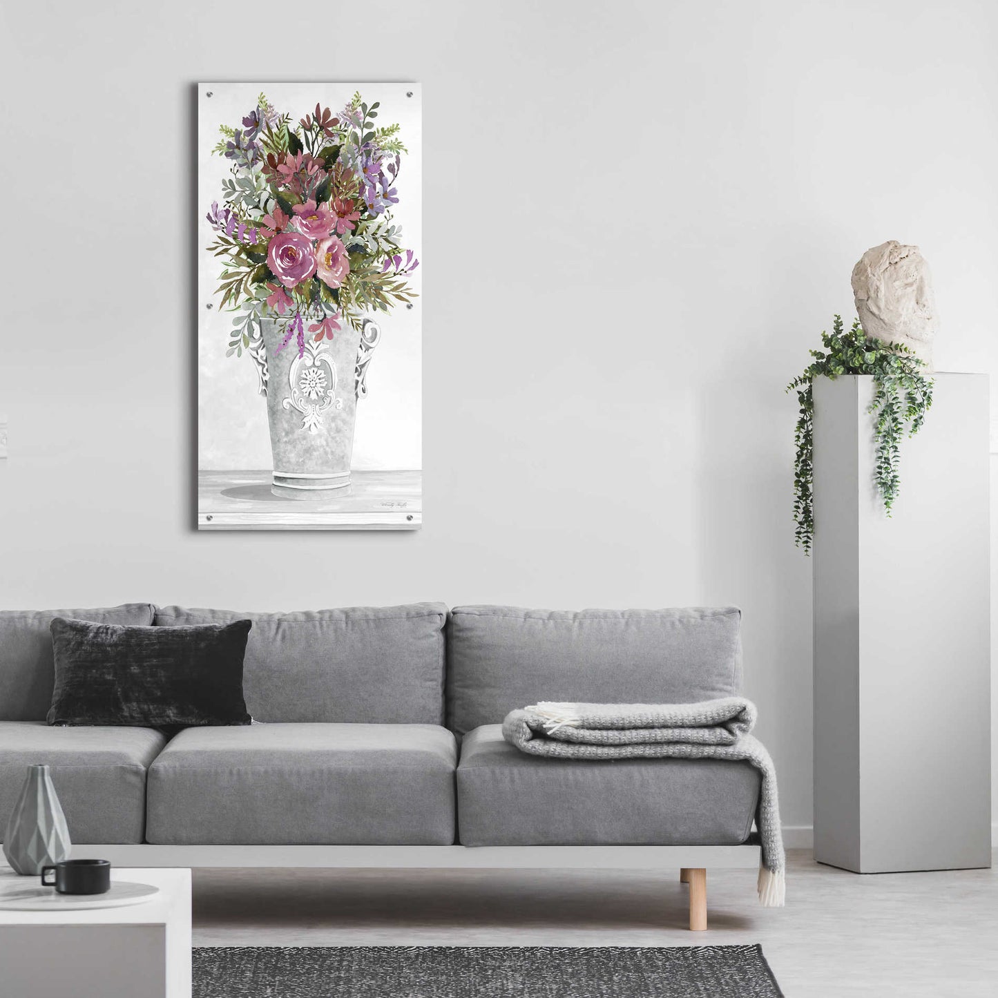 Epic Art 'Lilacs II' by Cindy Jacobs, Acrylic Glass Wall Art,24x48