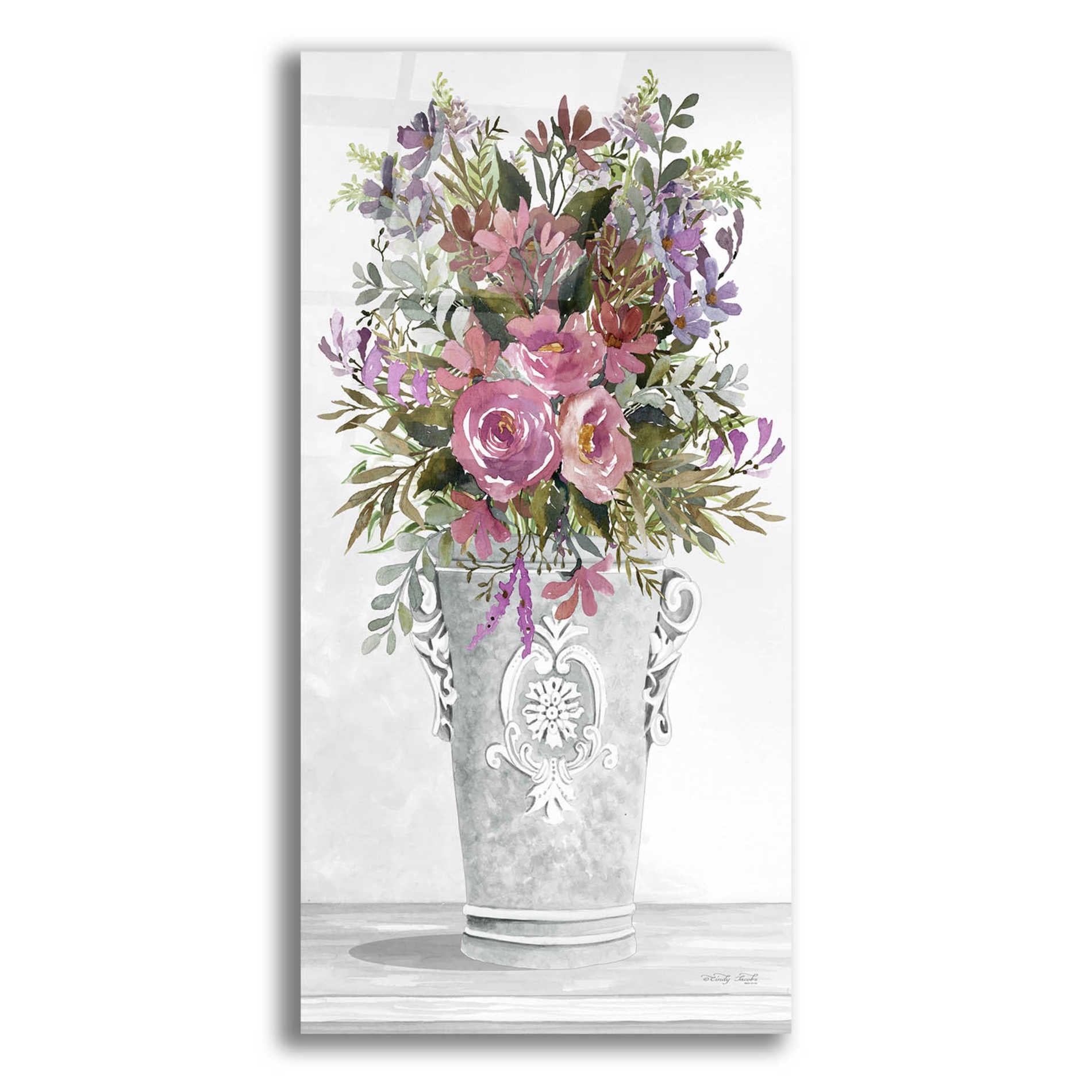 Epic Art 'Lilacs II' by Cindy Jacobs, Acrylic Glass Wall Art,2-1