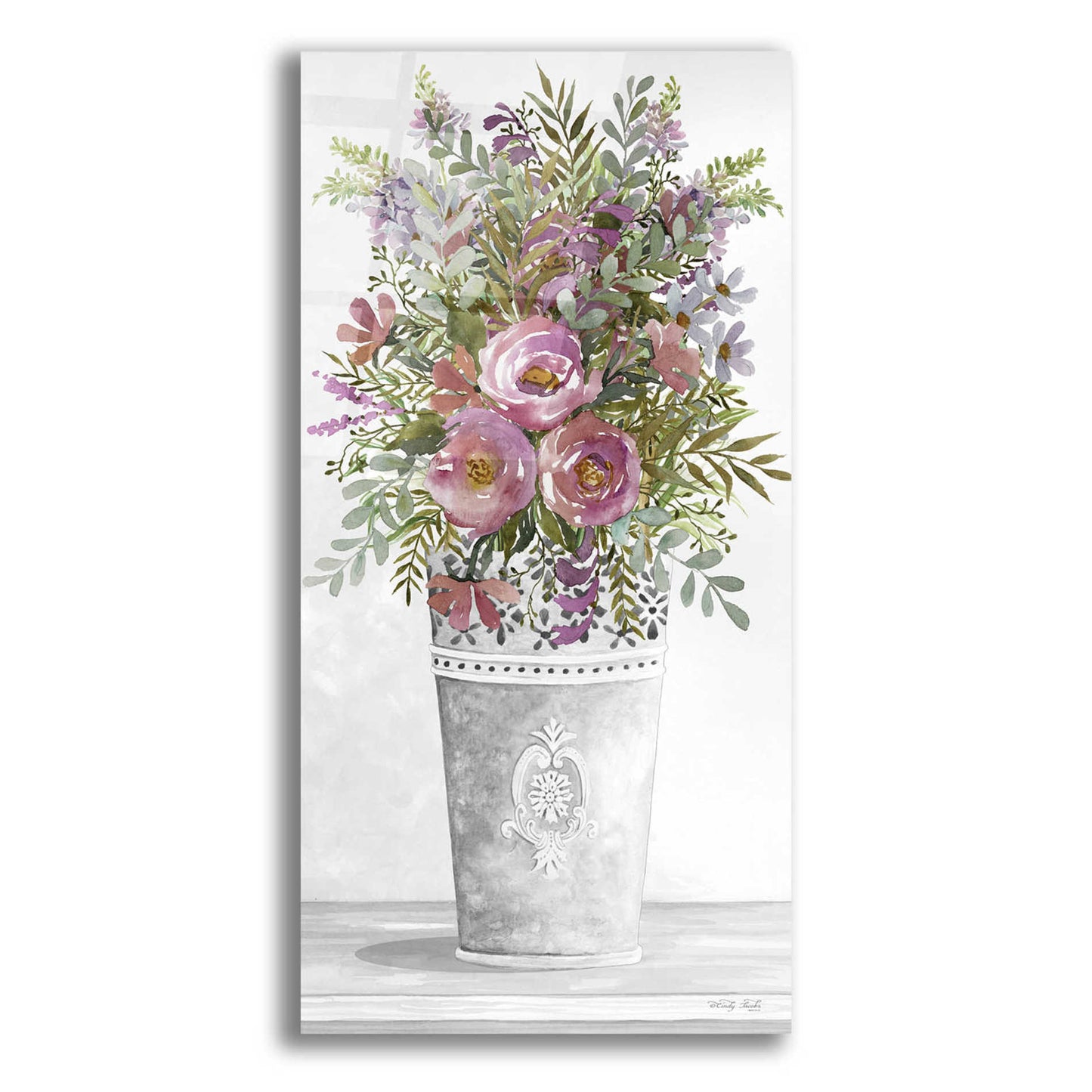 Epic Art 'Lilacs III' by Cindy Jacobs, Acrylic Glass Wall Art,2-1