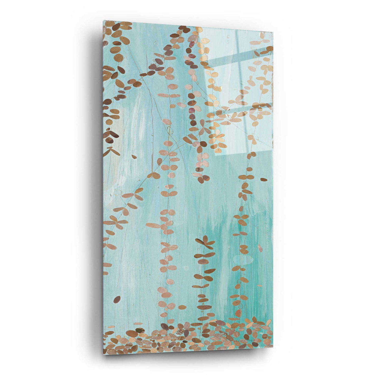 Epic Art 'Trailing Vines II Blue' by Candra Boggs,  Acrylic Glass Wall Art,12x24