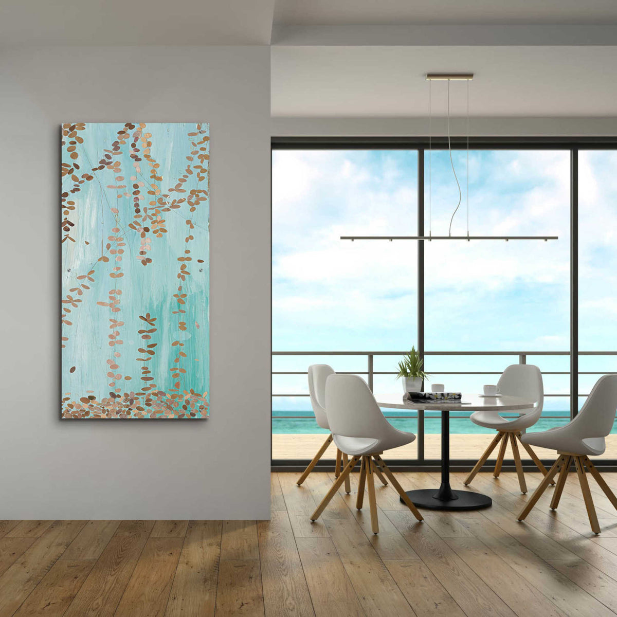 Epic Art 'Trailing Vines II Blue' by Candra Boggs,  Acrylic Glass Wall Art,24x48
