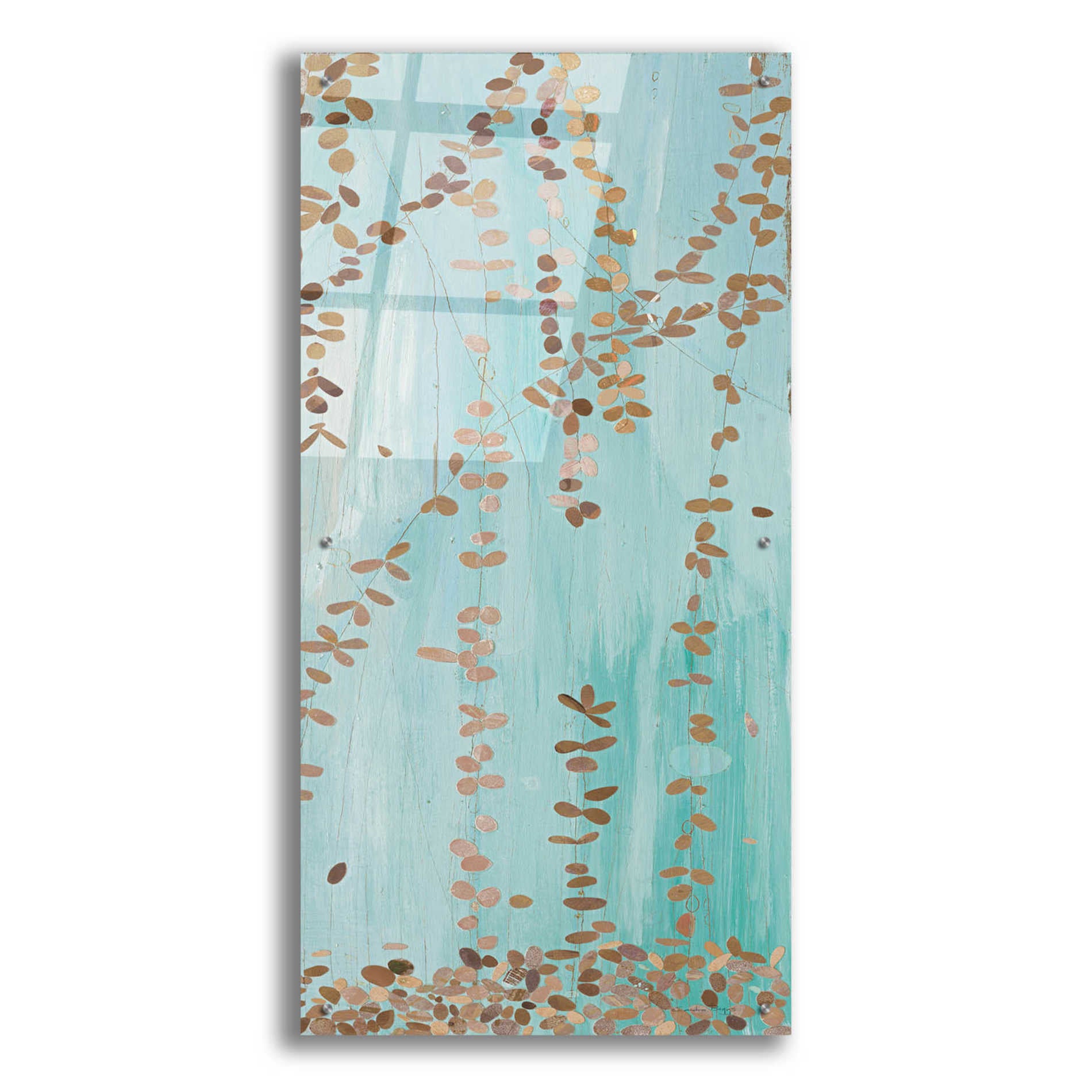 Epic Art 'Trailing Vines II Blue' by Candra Boggs,  Acrylic Glass Wall Art,24x48