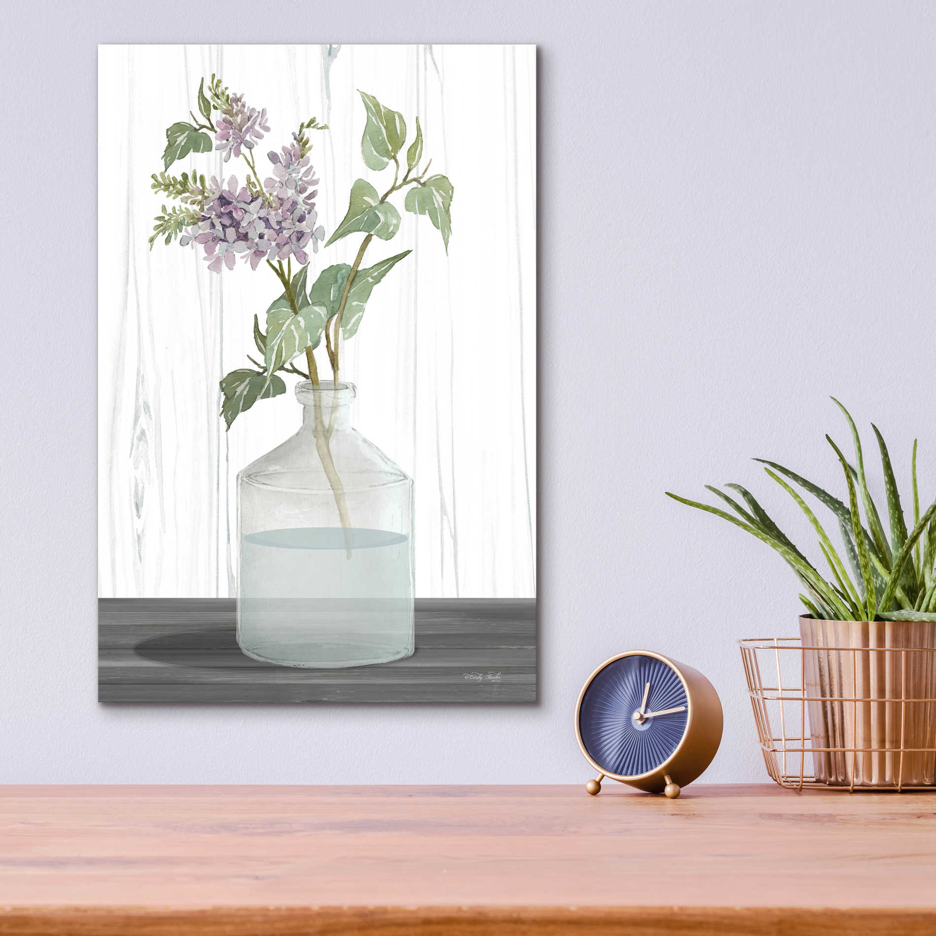 Epic Art 'Lilacs IV' by Cindy Jacobs, Acrylic Glass Wall Art,12x16